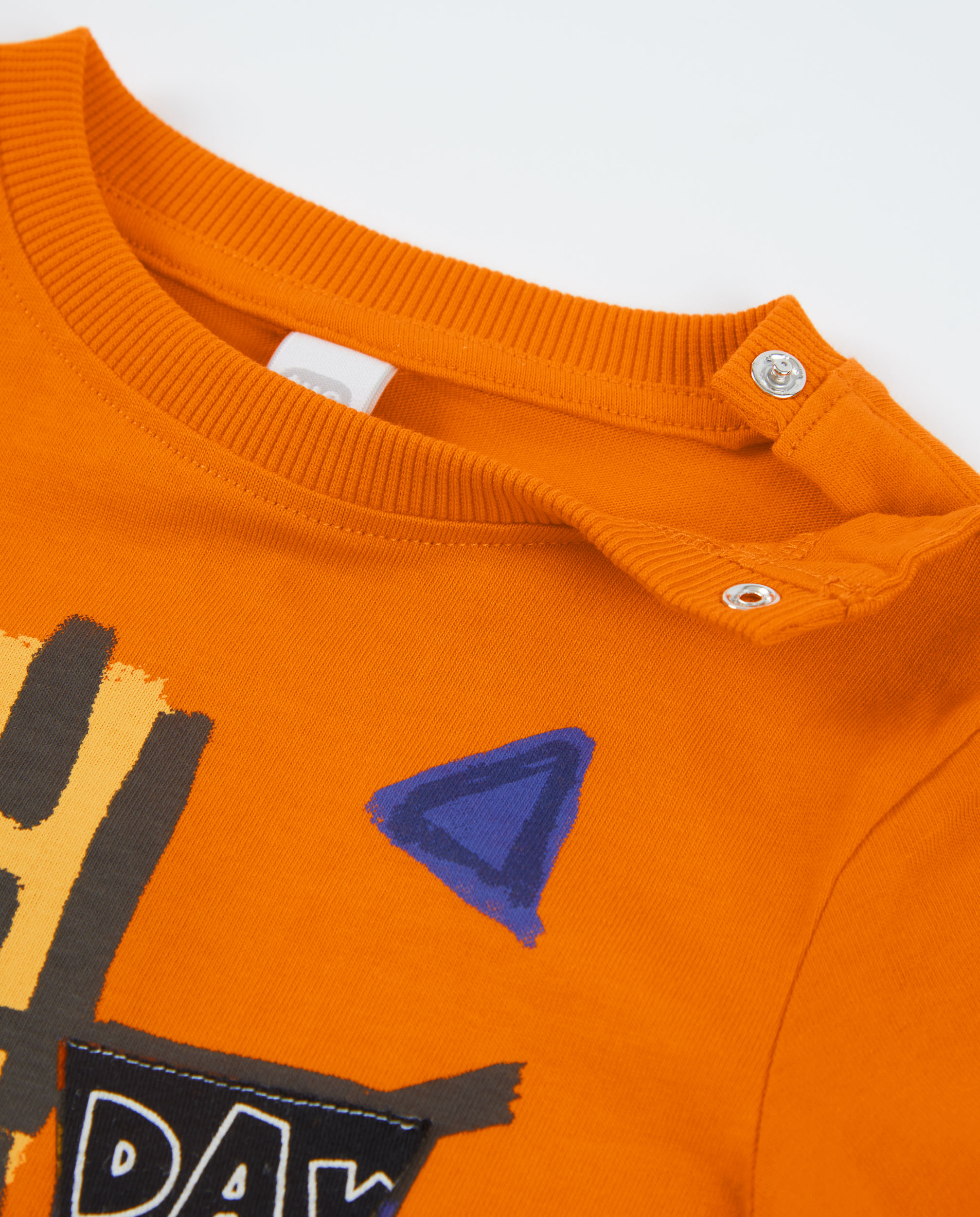 T-shirt Infantil de Malha e Estampado Frontal de Tigre Laranja-3