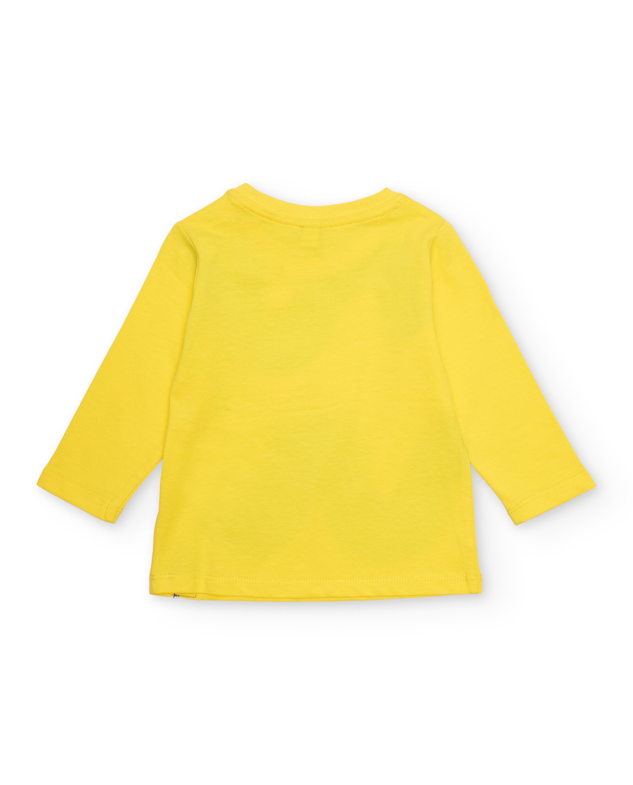 T-shirt Infantil de Malha com Bolso Estampado Amarelo-2