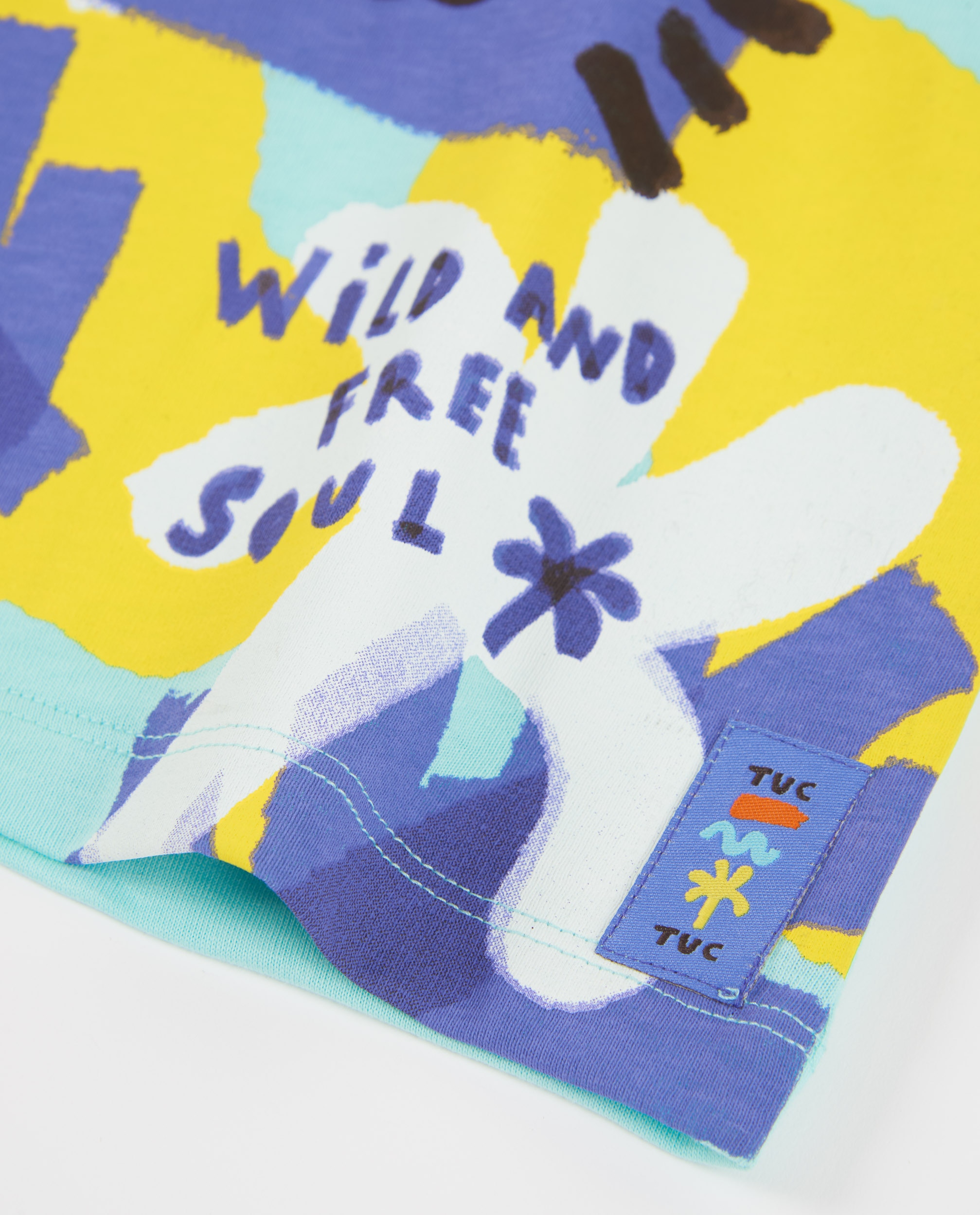 T-shirt Infantil de Malha e Alças com Fecho no Ombro Azul-celeste-4