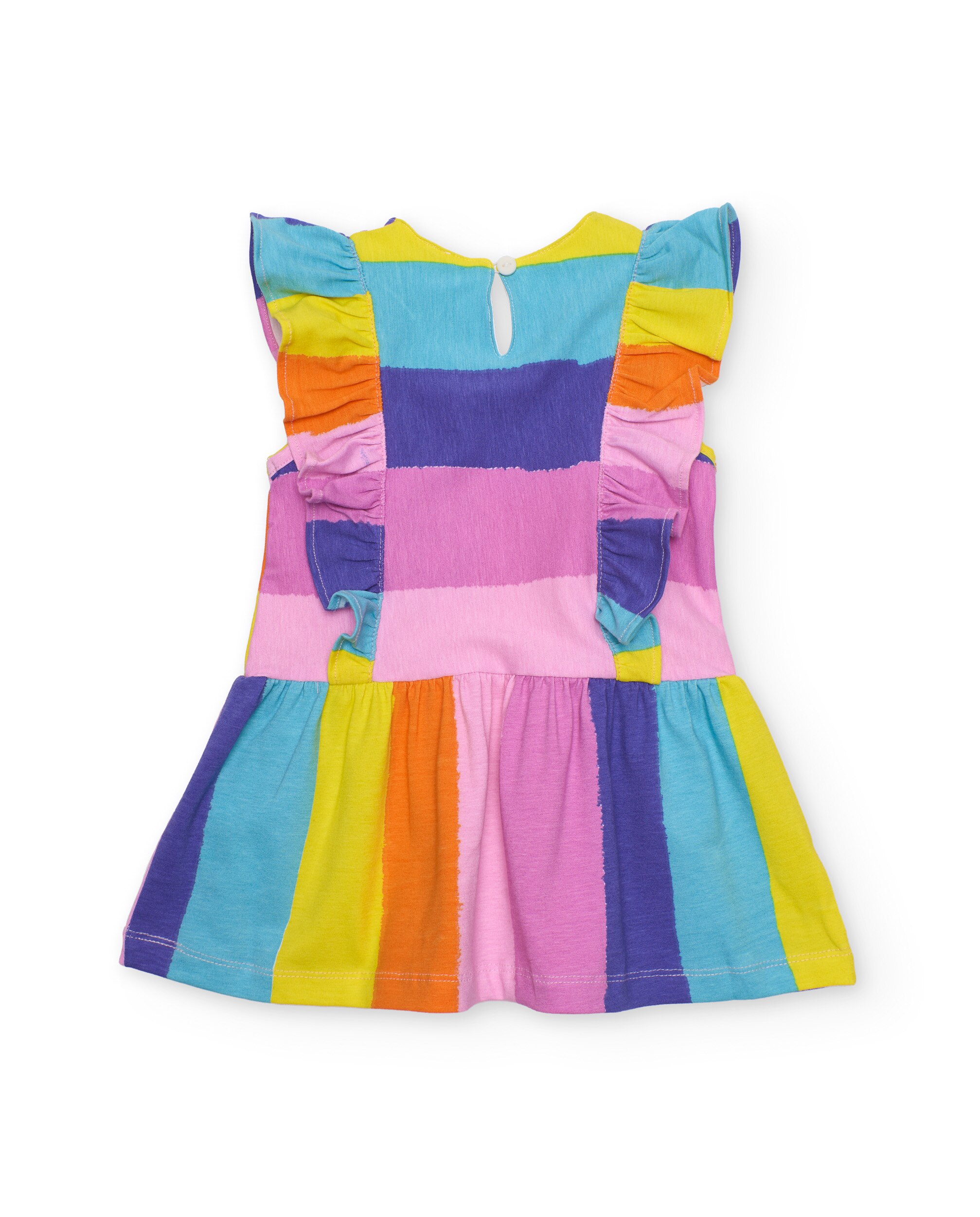 Vestido Infantil de Malha e Folhos nas Alças Rosa-2
