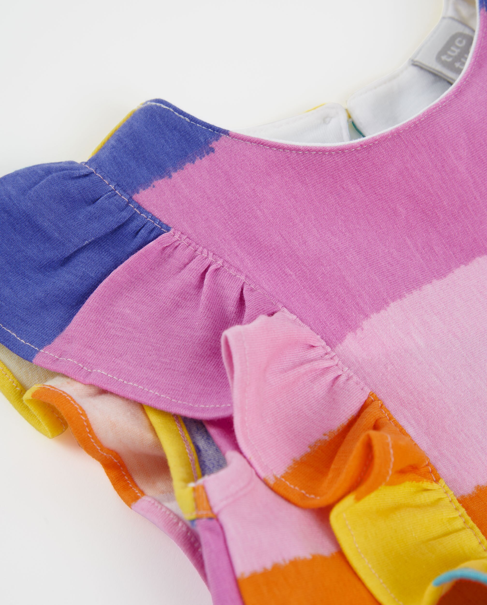 Vestido Infantil de Malha e Folhos nas Alças Rosa-3