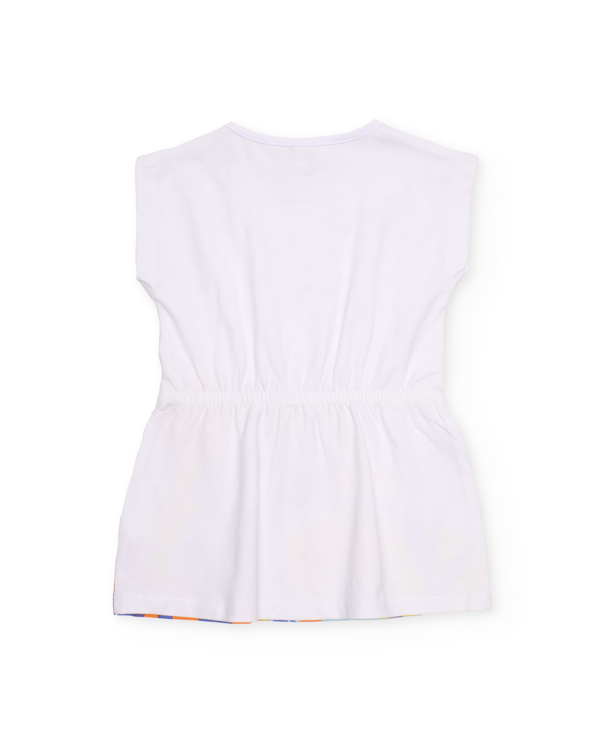 Vestido Infantil de Malha com Cintura Elástica Branco-2