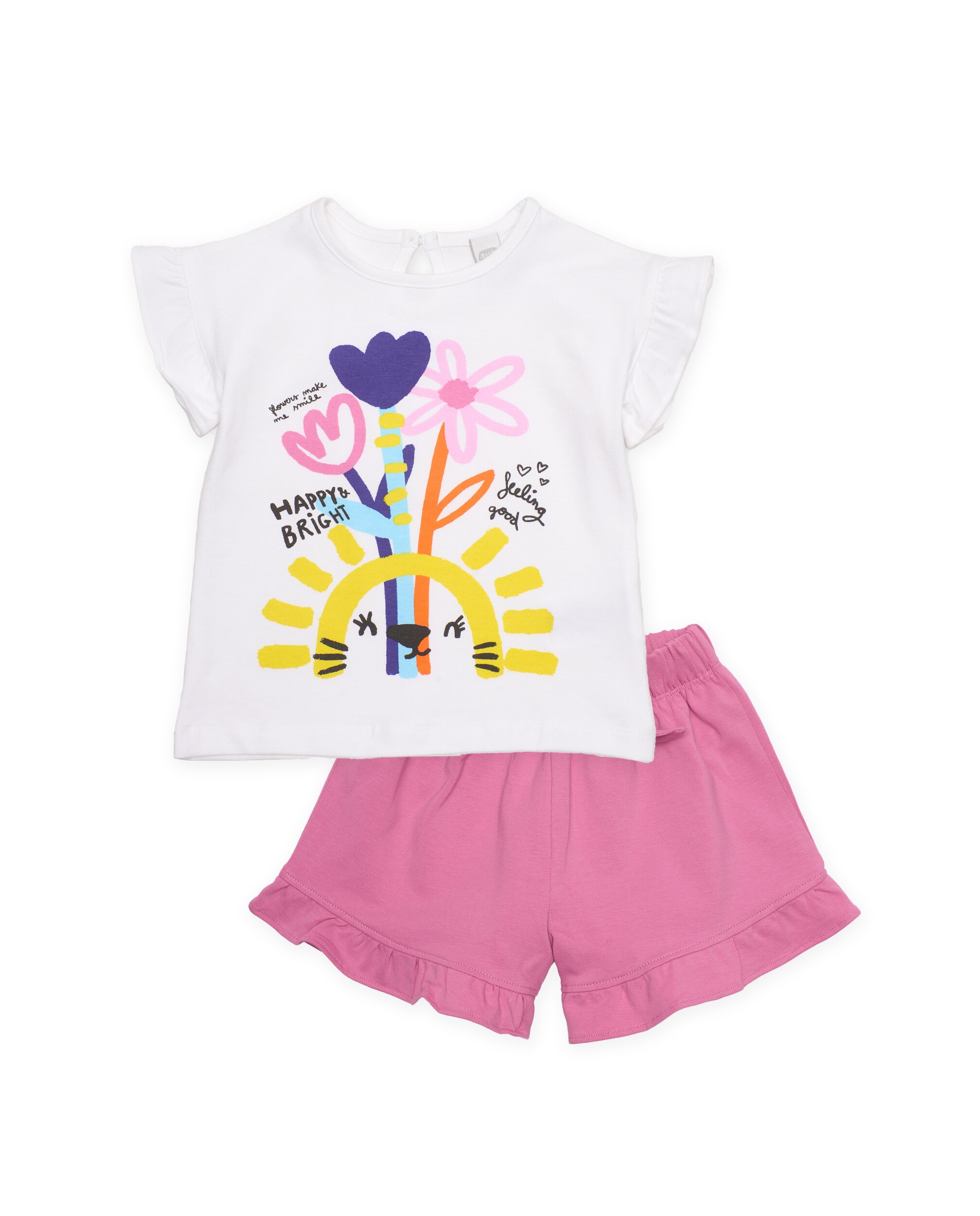 Imagem 0 de Conjunto Infantil de Malha com Gráfico Floral