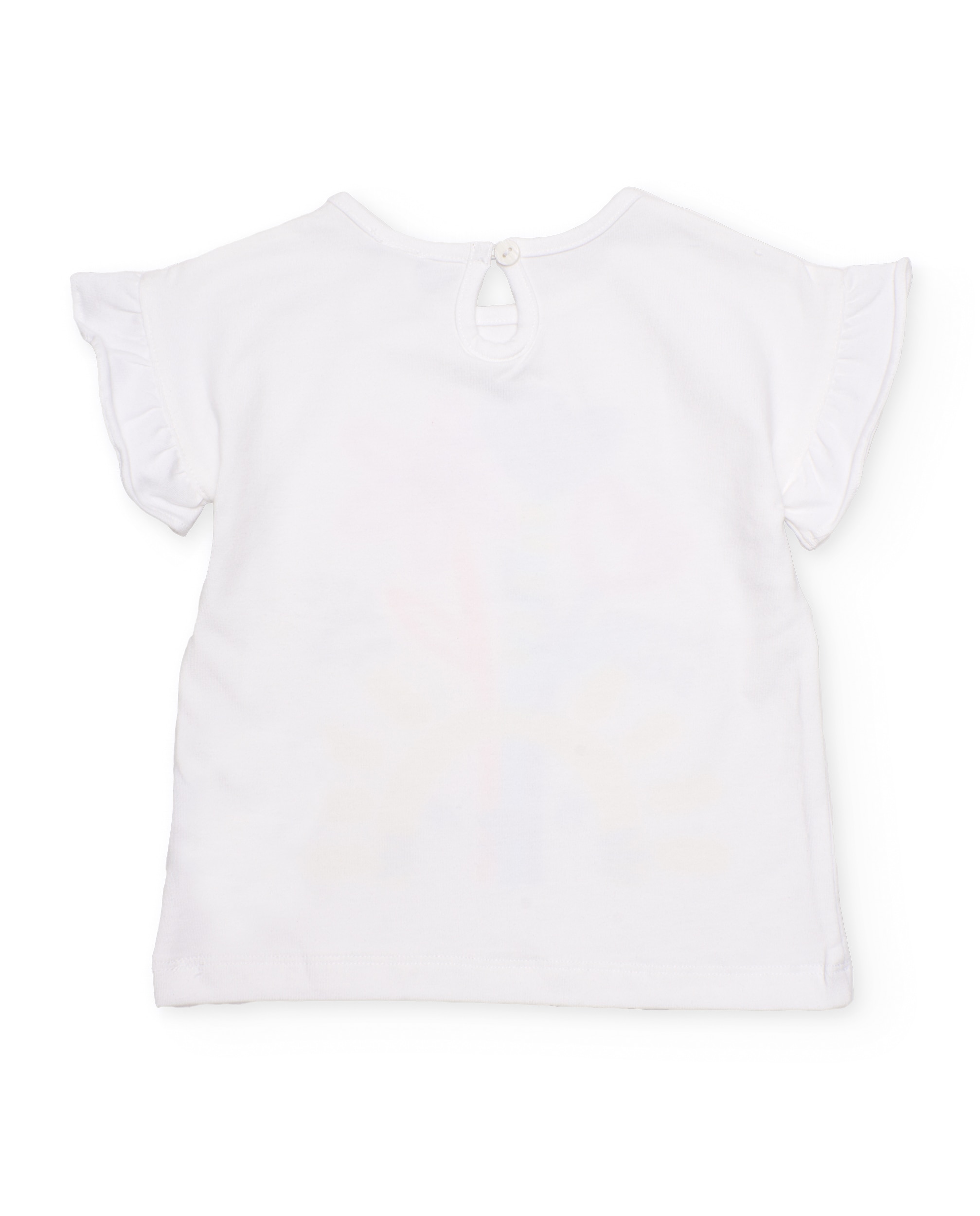 Conjunto Infantil de Malha com Gráfico Floral Branco-4