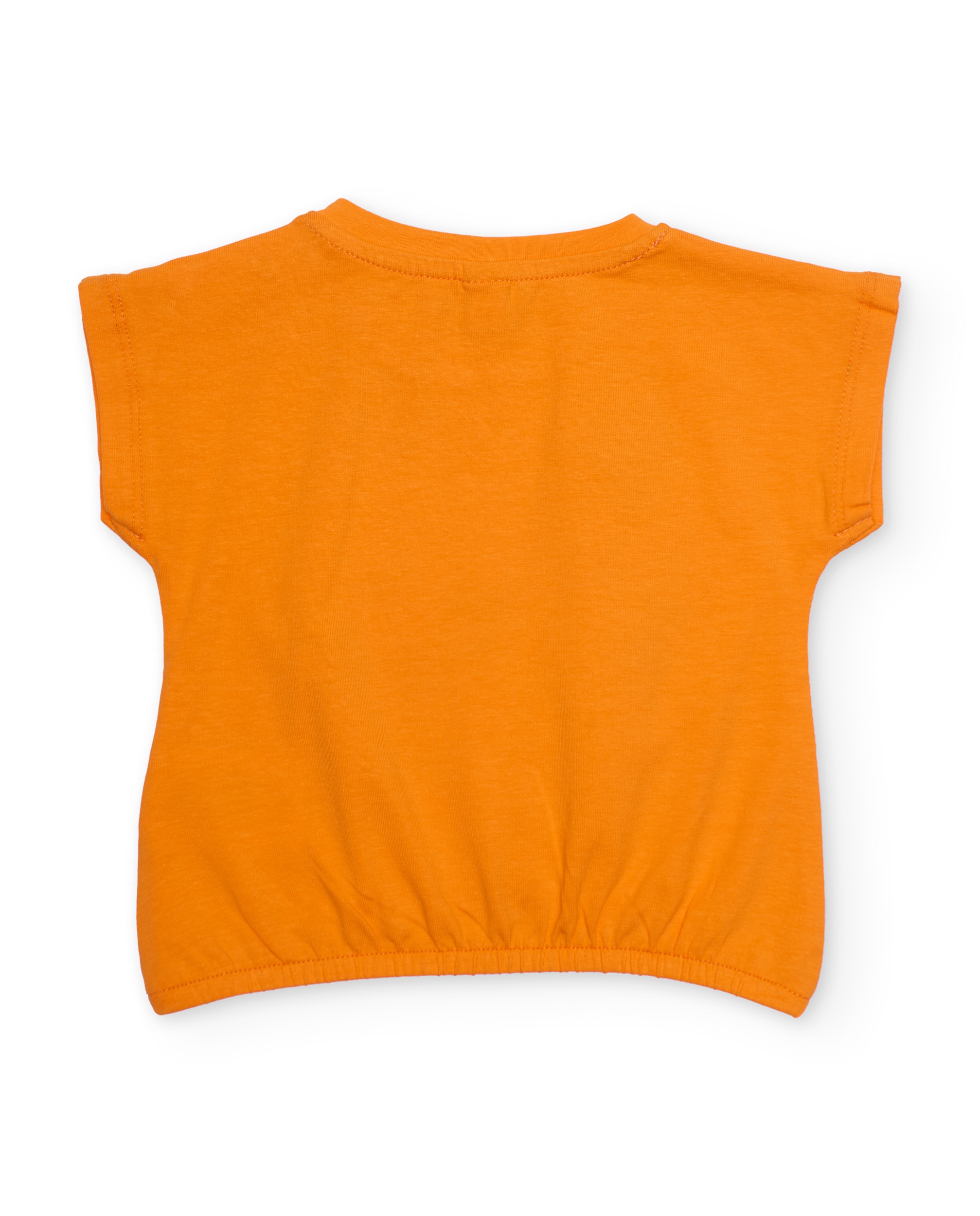 T-shirt Infantil de Malha e Bainha Elástica Laranja-2