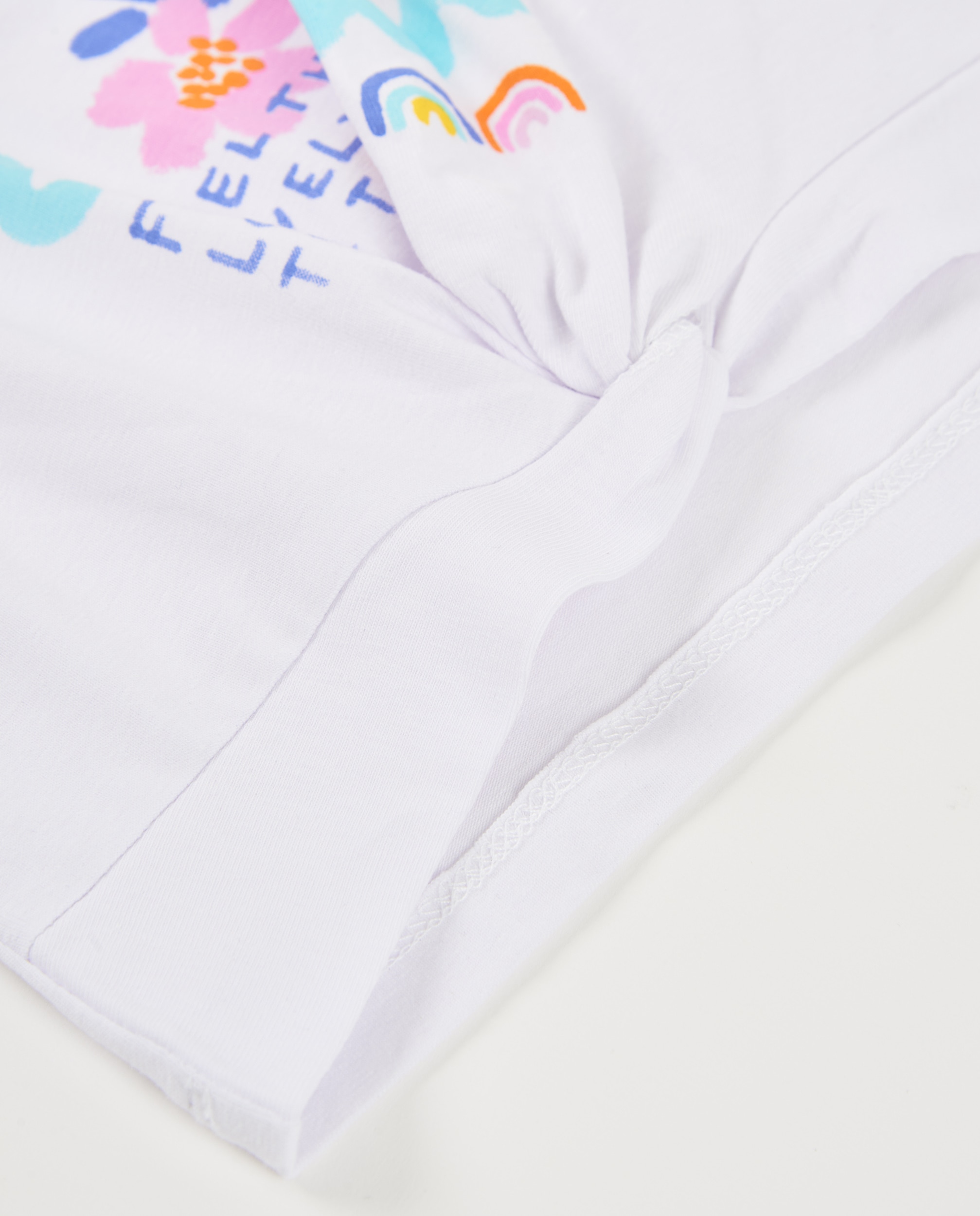 T-shirt Infantil de Malha e Nó Decorativo Tuc tuc Branco-4