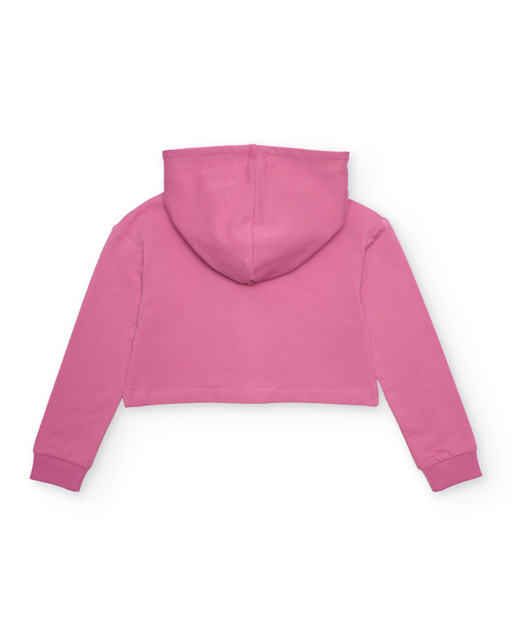 Sweatshirt Infantil de Malha e Design Curto Rosa-2