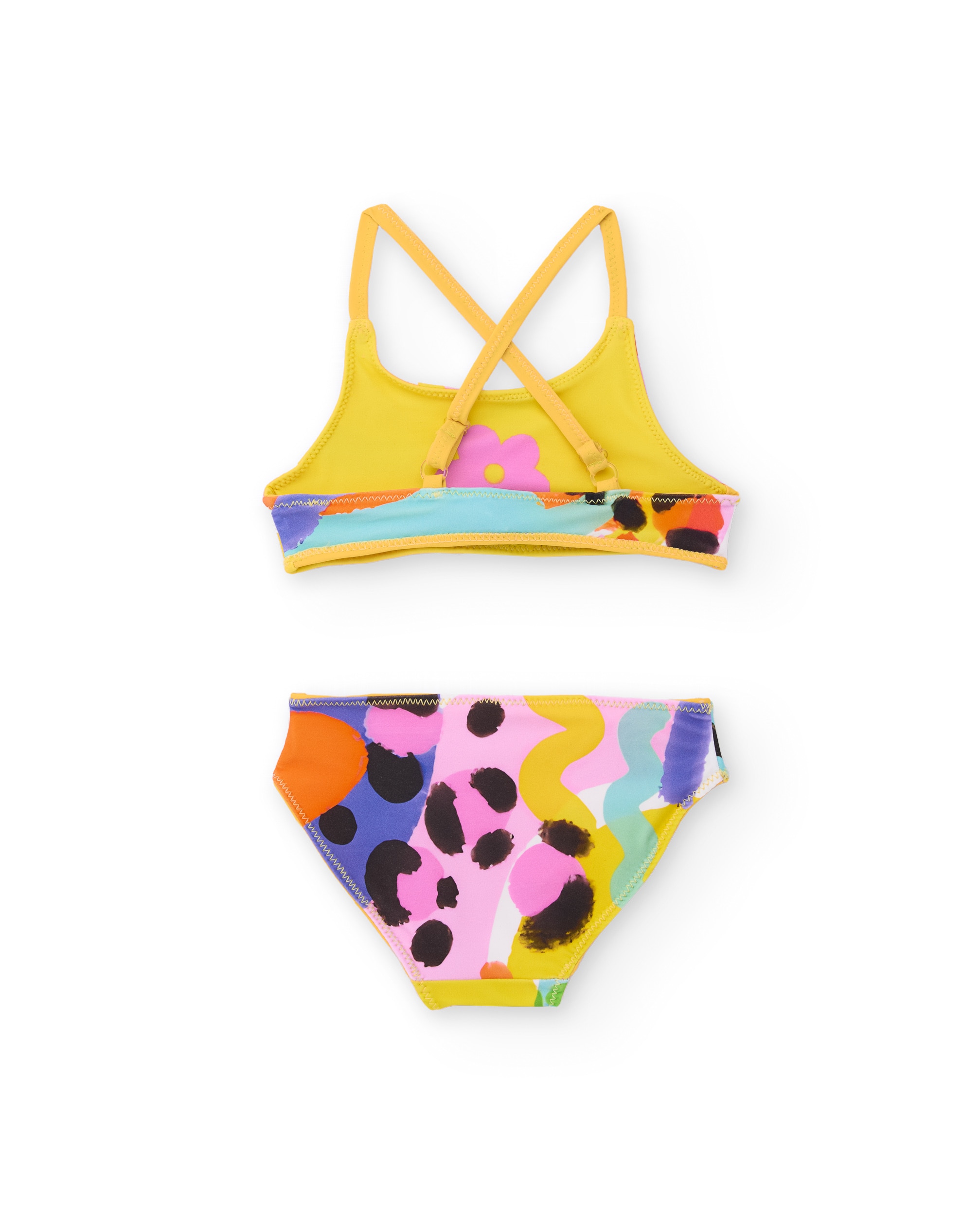 Biquíni Infantil de Malha com Design Abstrato Tuc tuc Amarelo-2