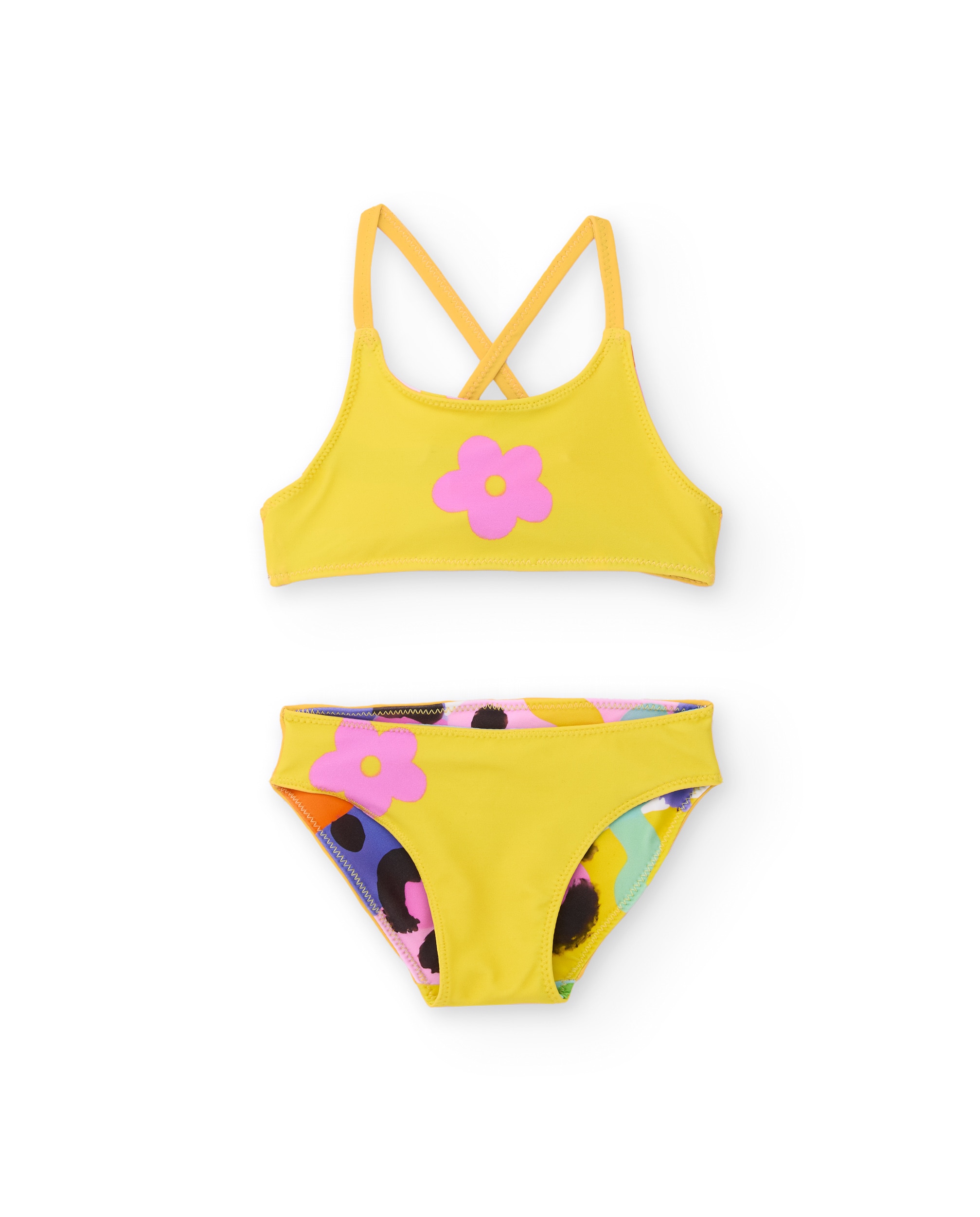 Biquíni Infantil de Malha com Design Abstrato Tuc tuc Amarelo-5