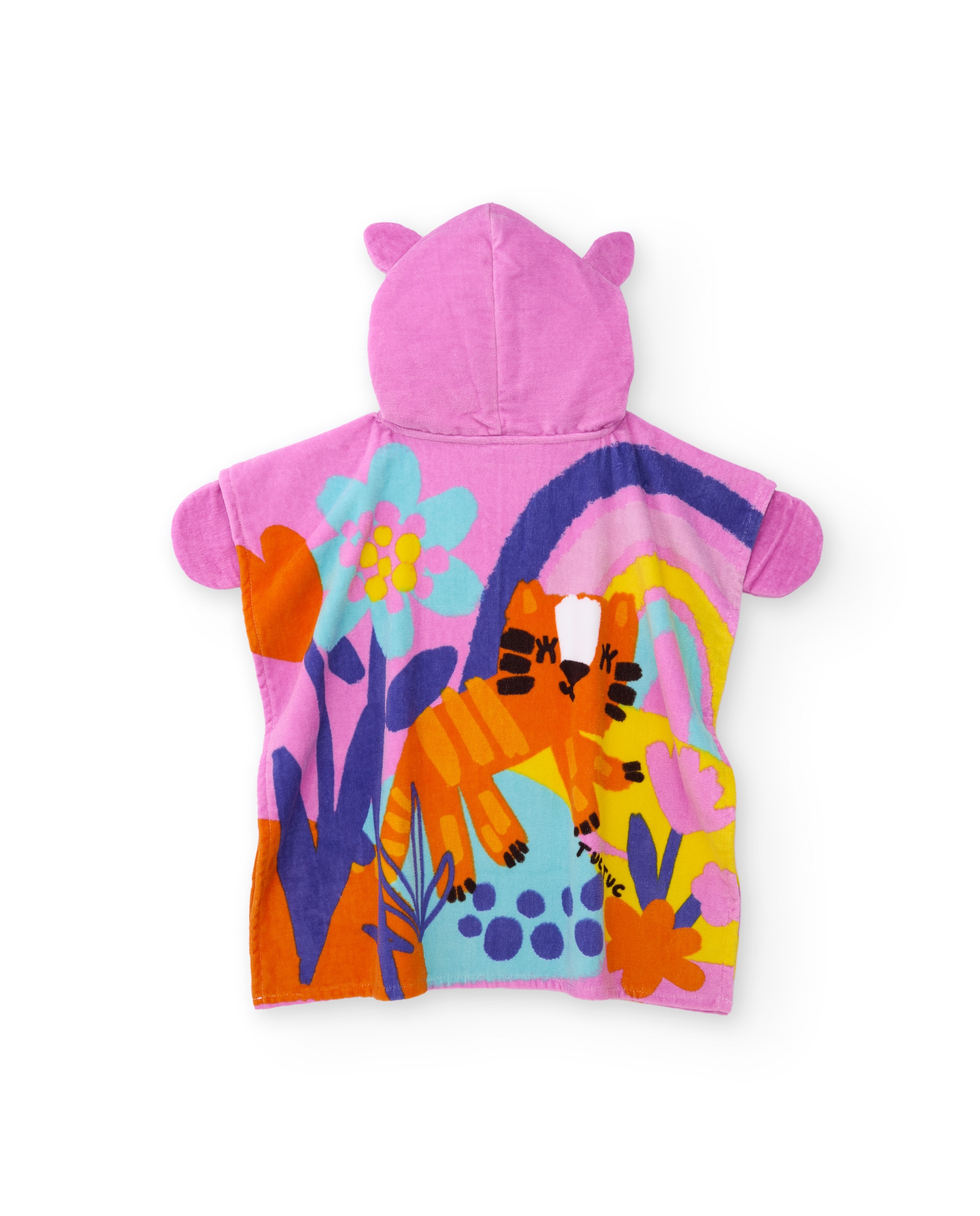 Toalha Poncho Infantil de Malha e Design Animal Tuc tuc Rosa-2