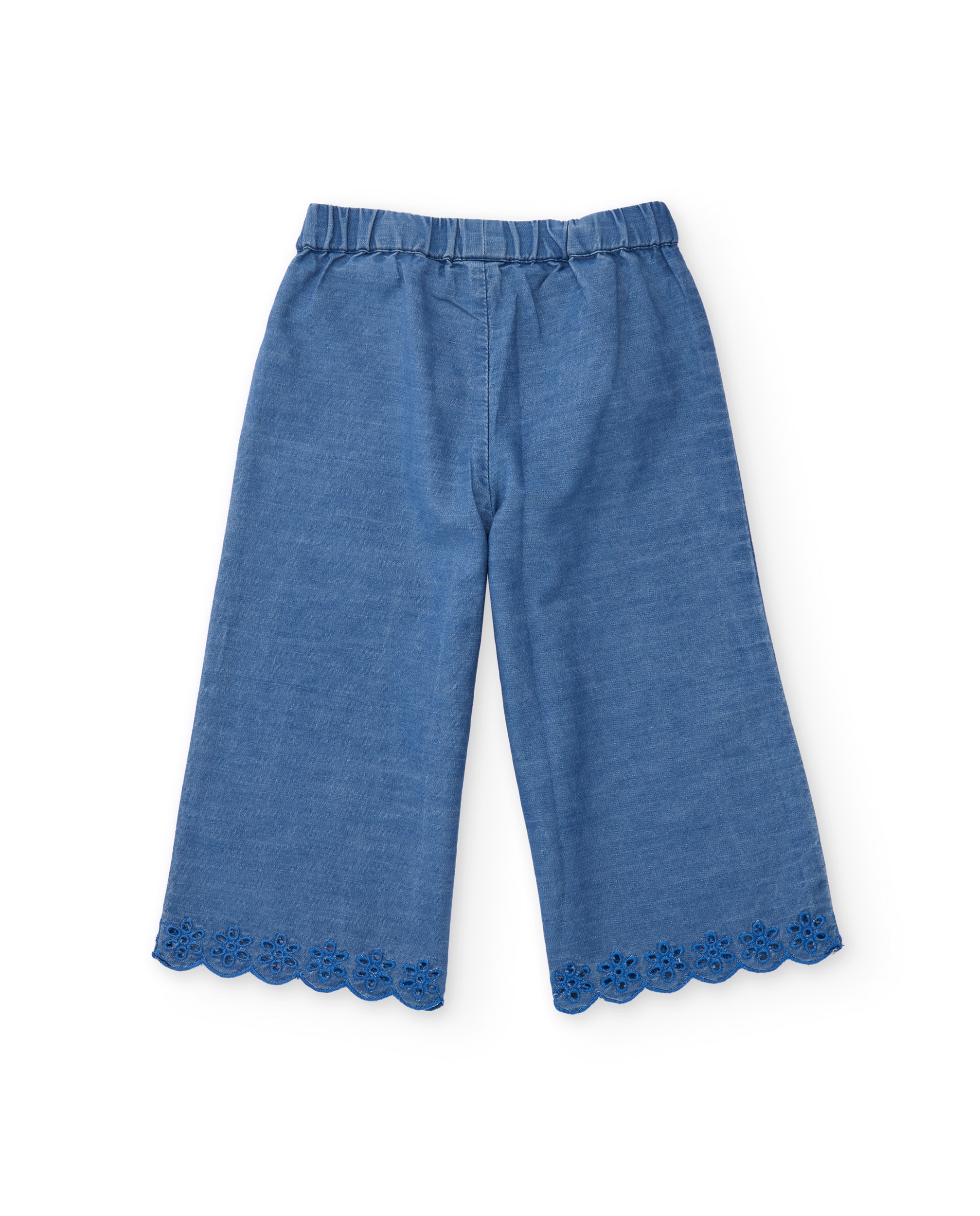 Calças de Plana e Denim Leve Azul denim-2