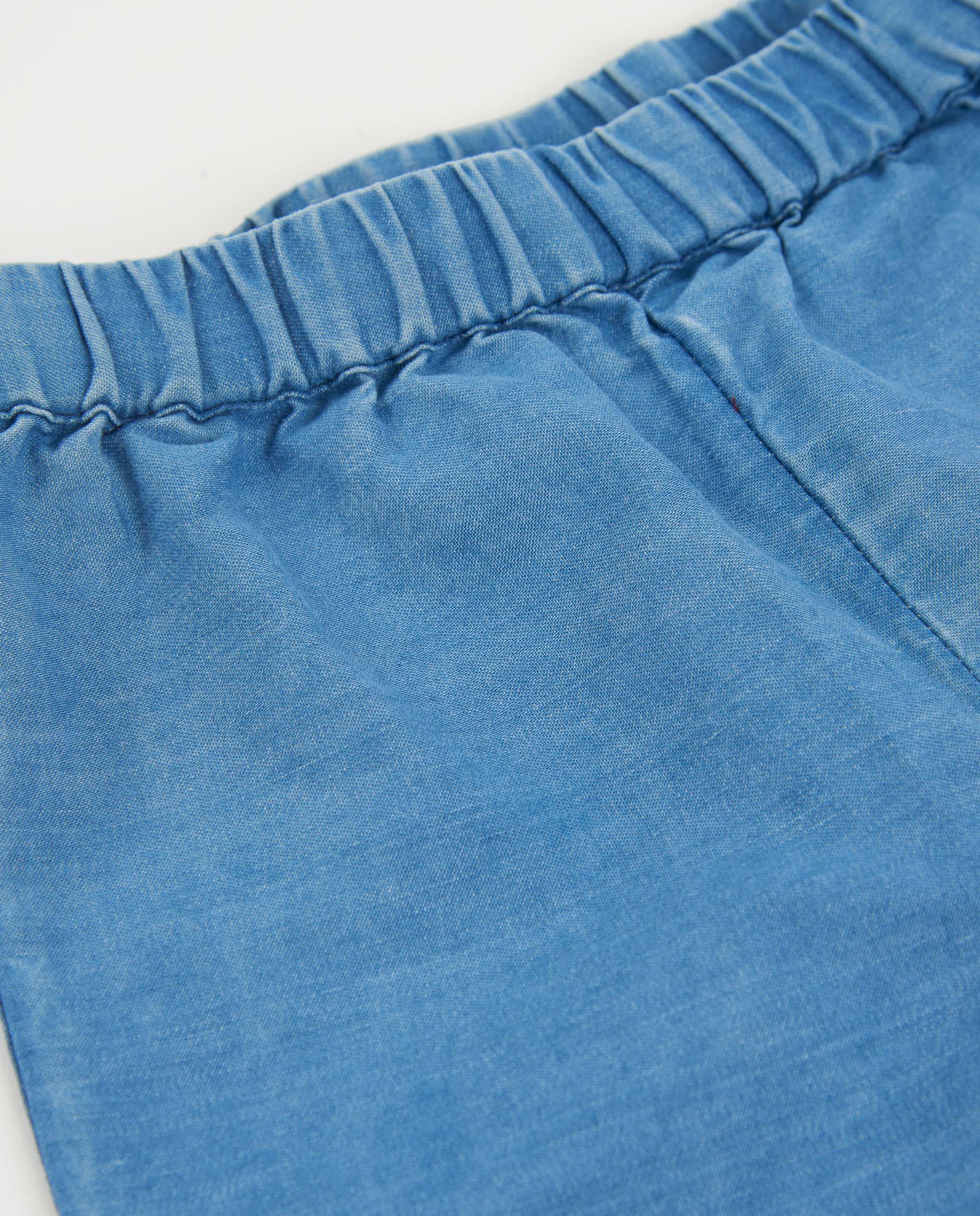 Calças de Plana e Denim Leve Azul denim-3