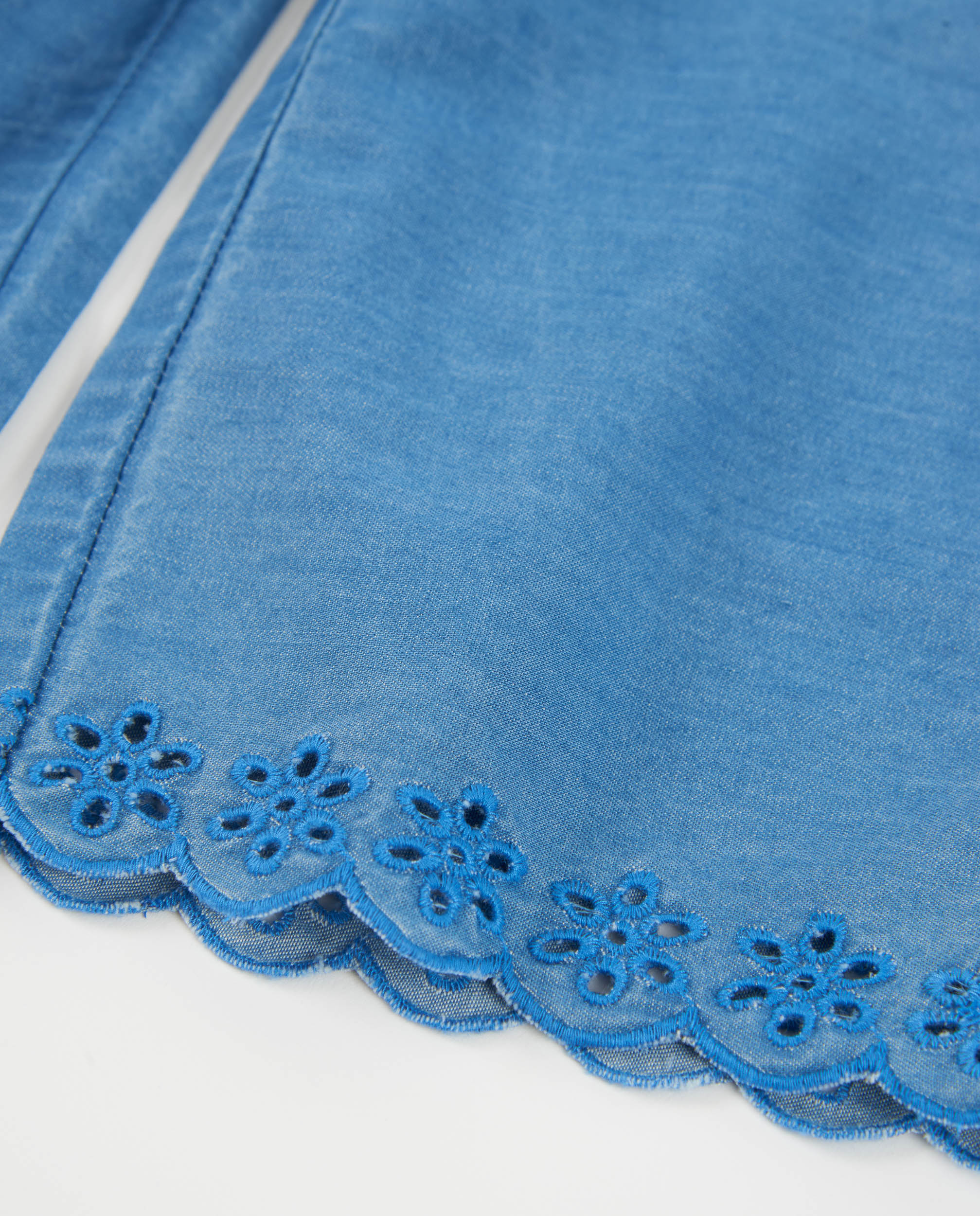 Calças de Plana e Denim Leve Azul denim-4