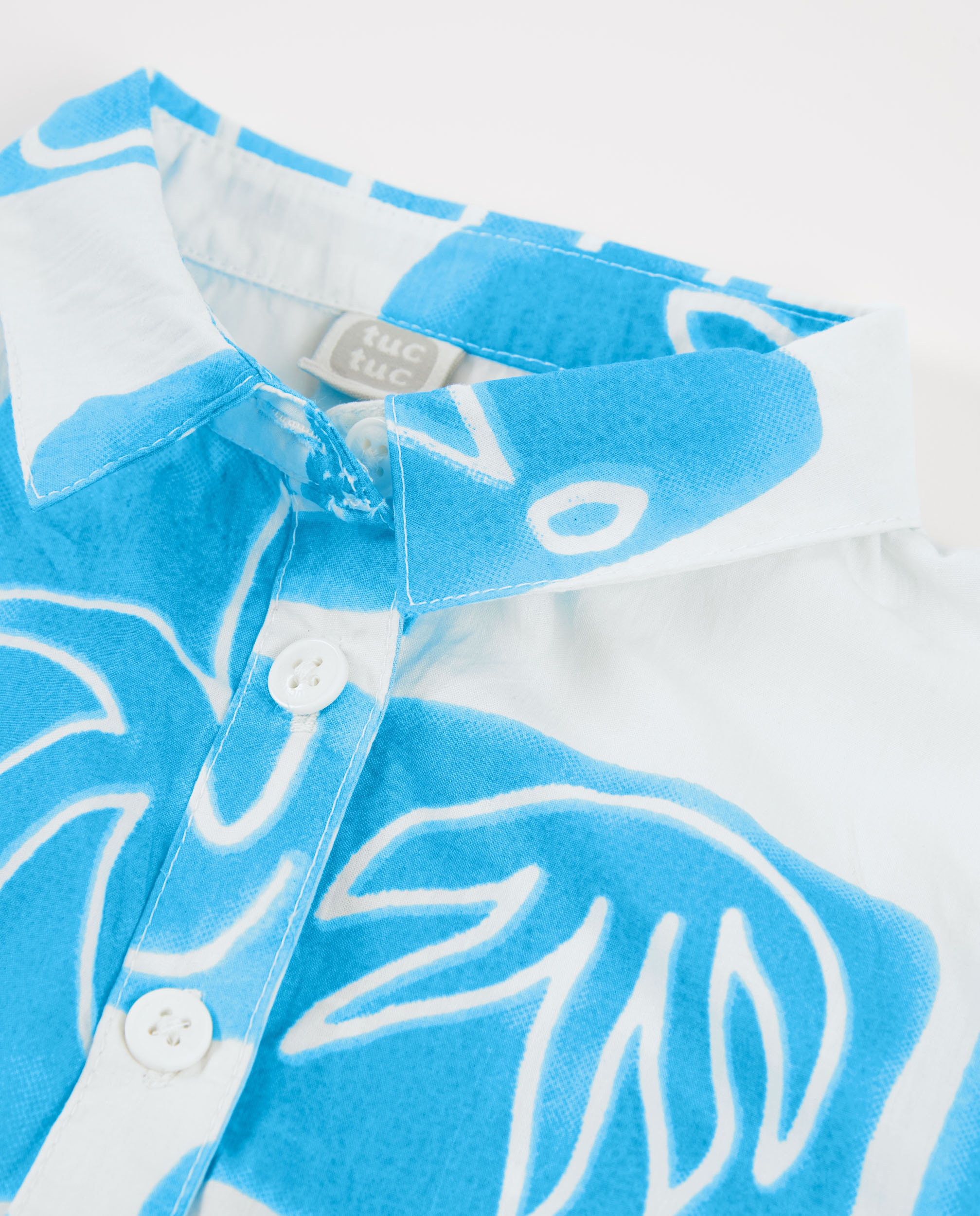 Camisa Infantil de Plana com Bainha Elástica Branco-3