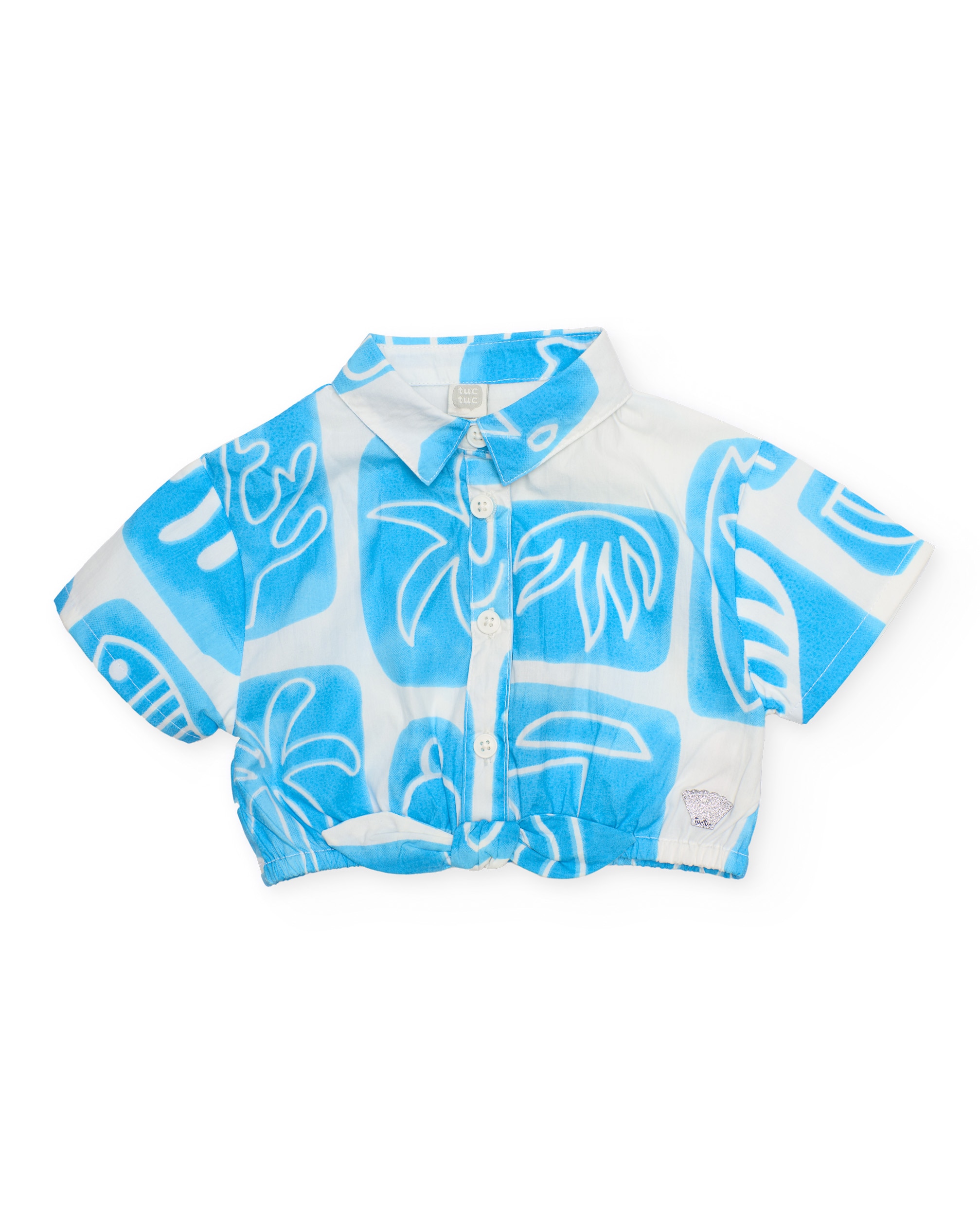 Conjunto Infantil de Plana com Design Tropical Branco-2