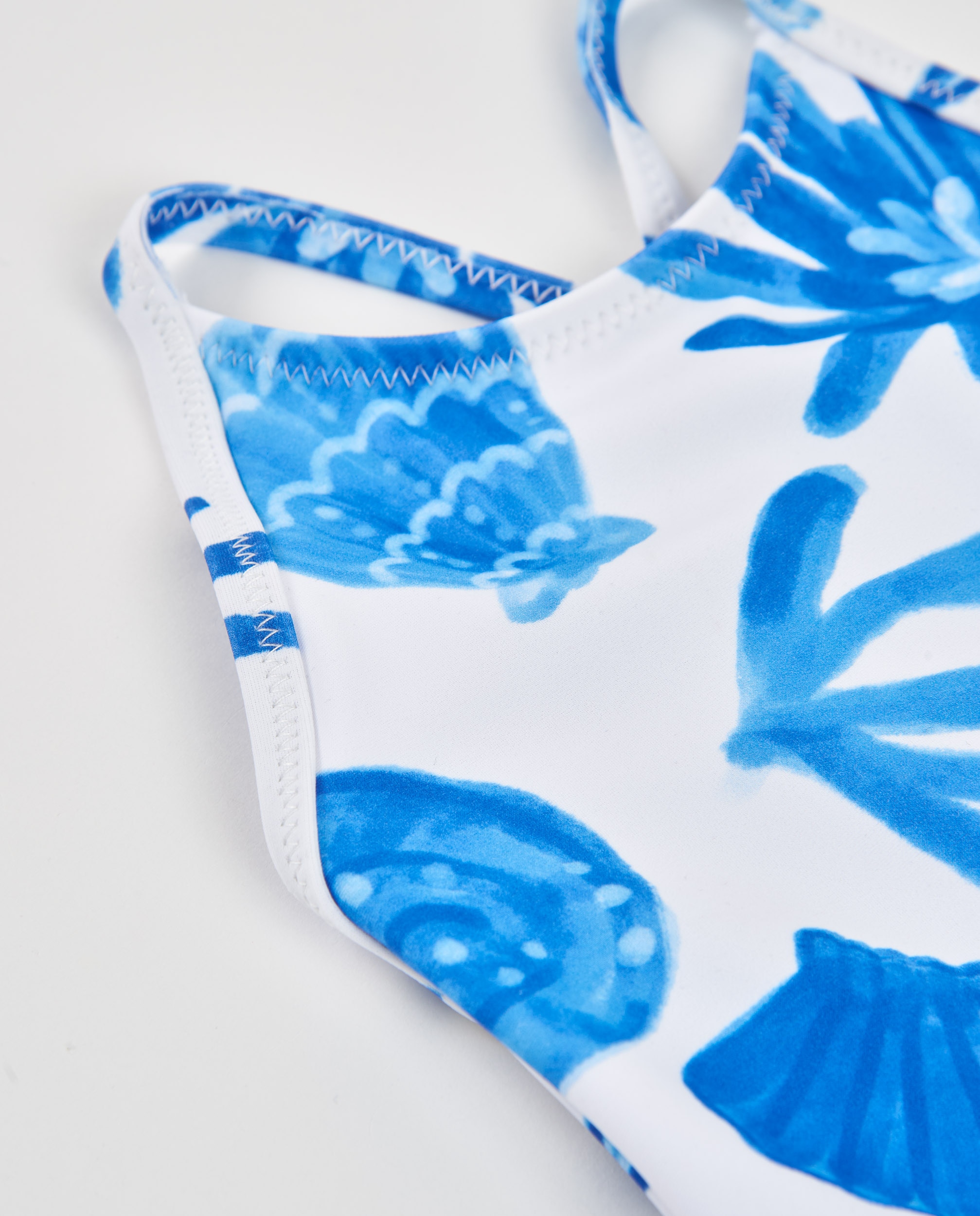 Fato de Banho Infantil de Malha com Alças Finas Branco-3