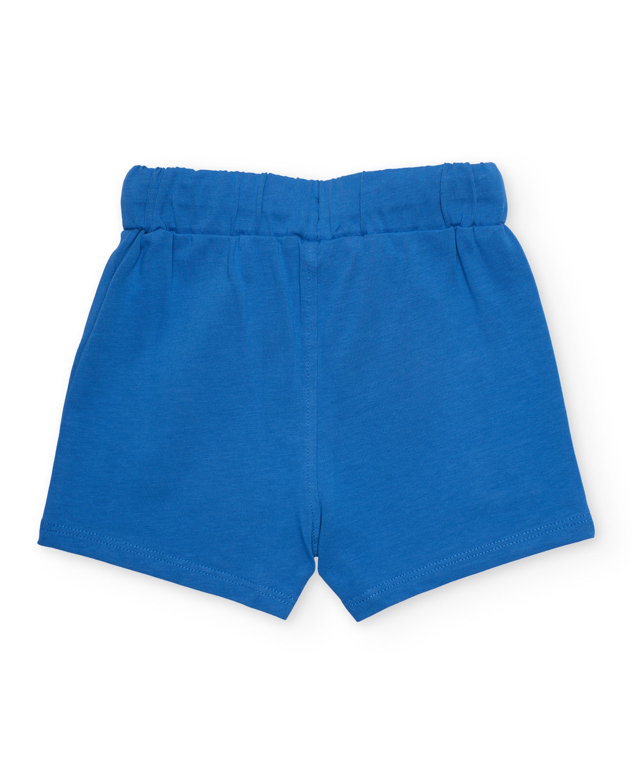 Conjunto Infantil de Malha e Estampado de Franjas Azul-5