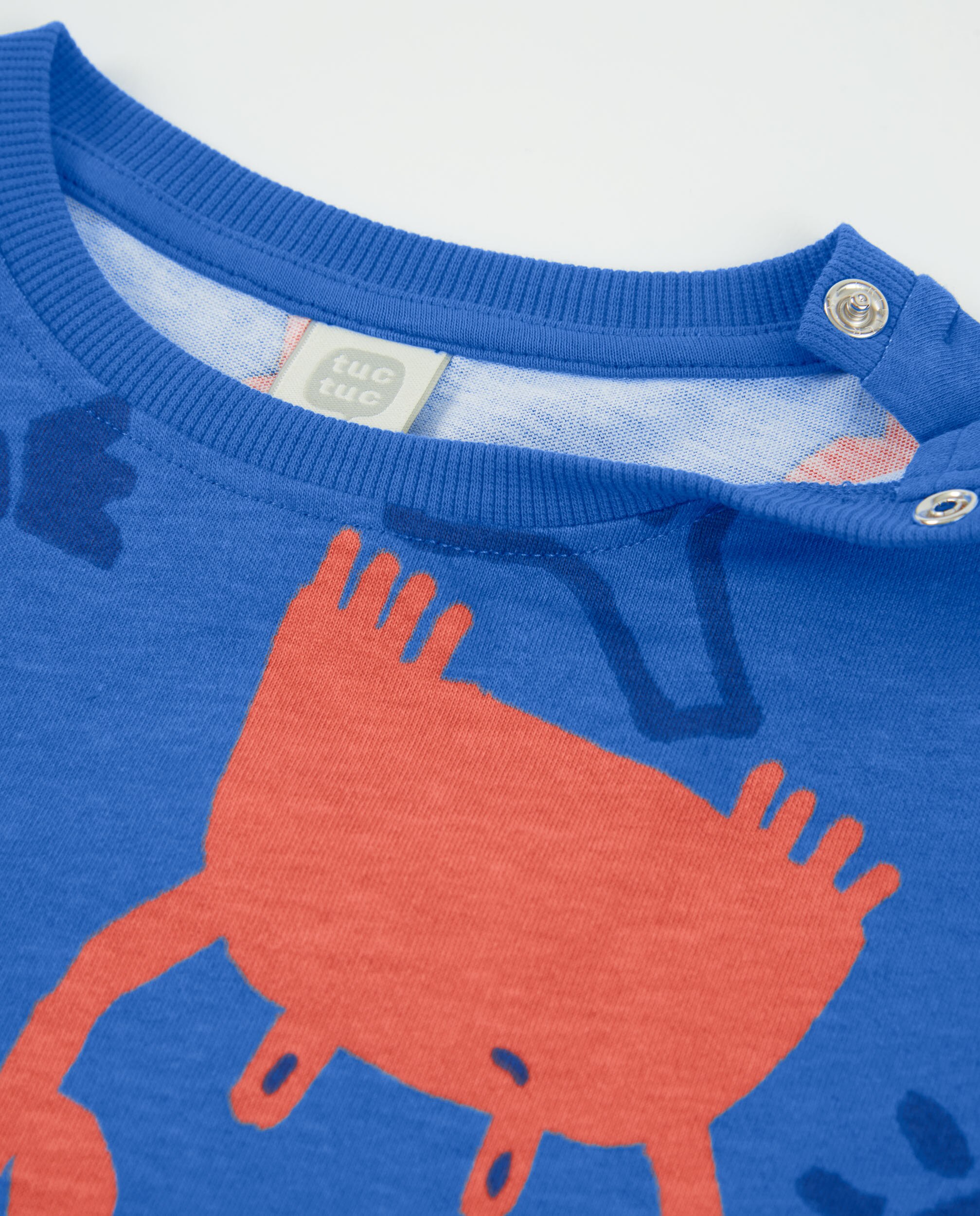 T-shirt Infantil de Malha e Estampado Integral em Marinho Azul-3