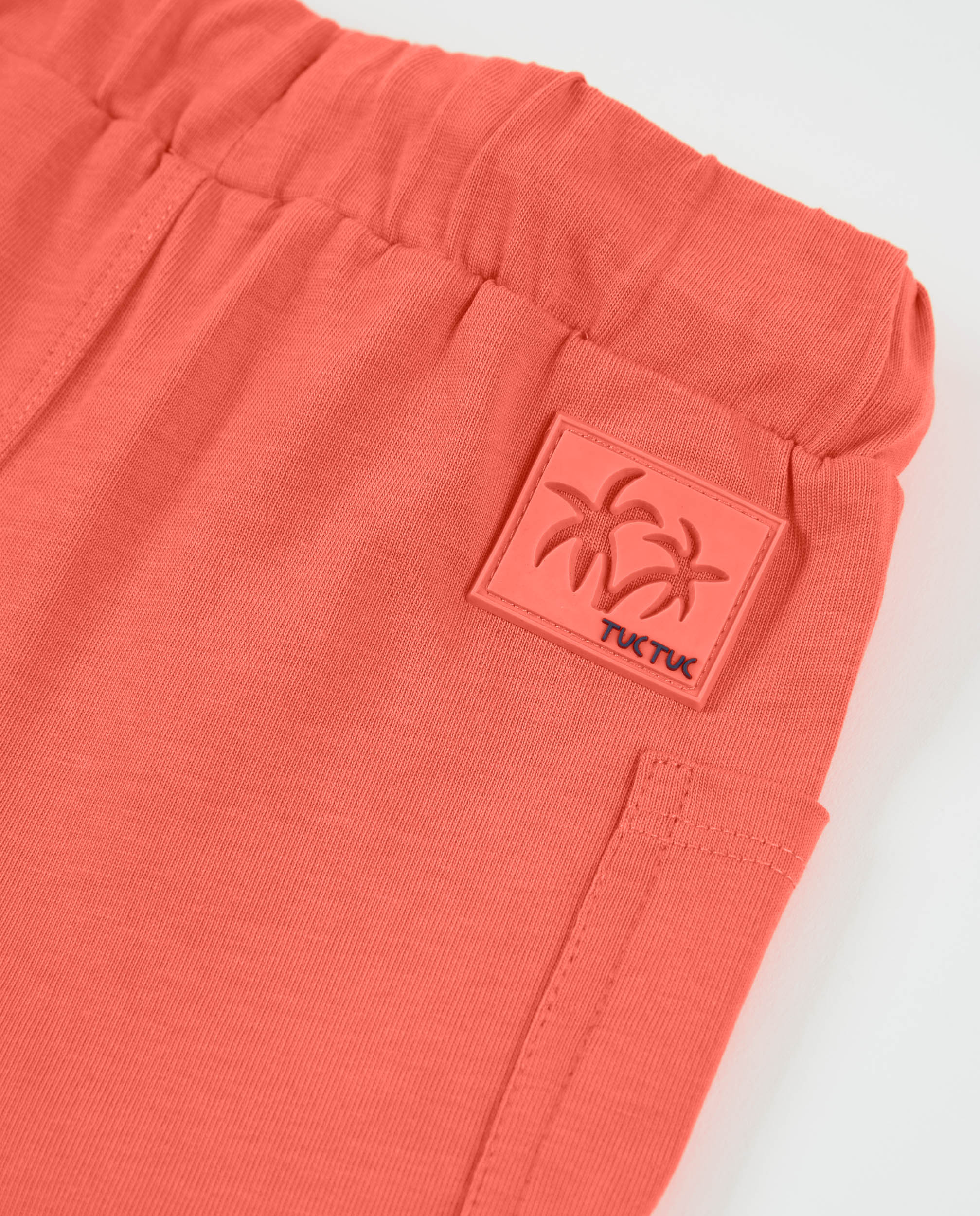 Bermudas Infantil de Malha e Cintura Elástica Coral-4