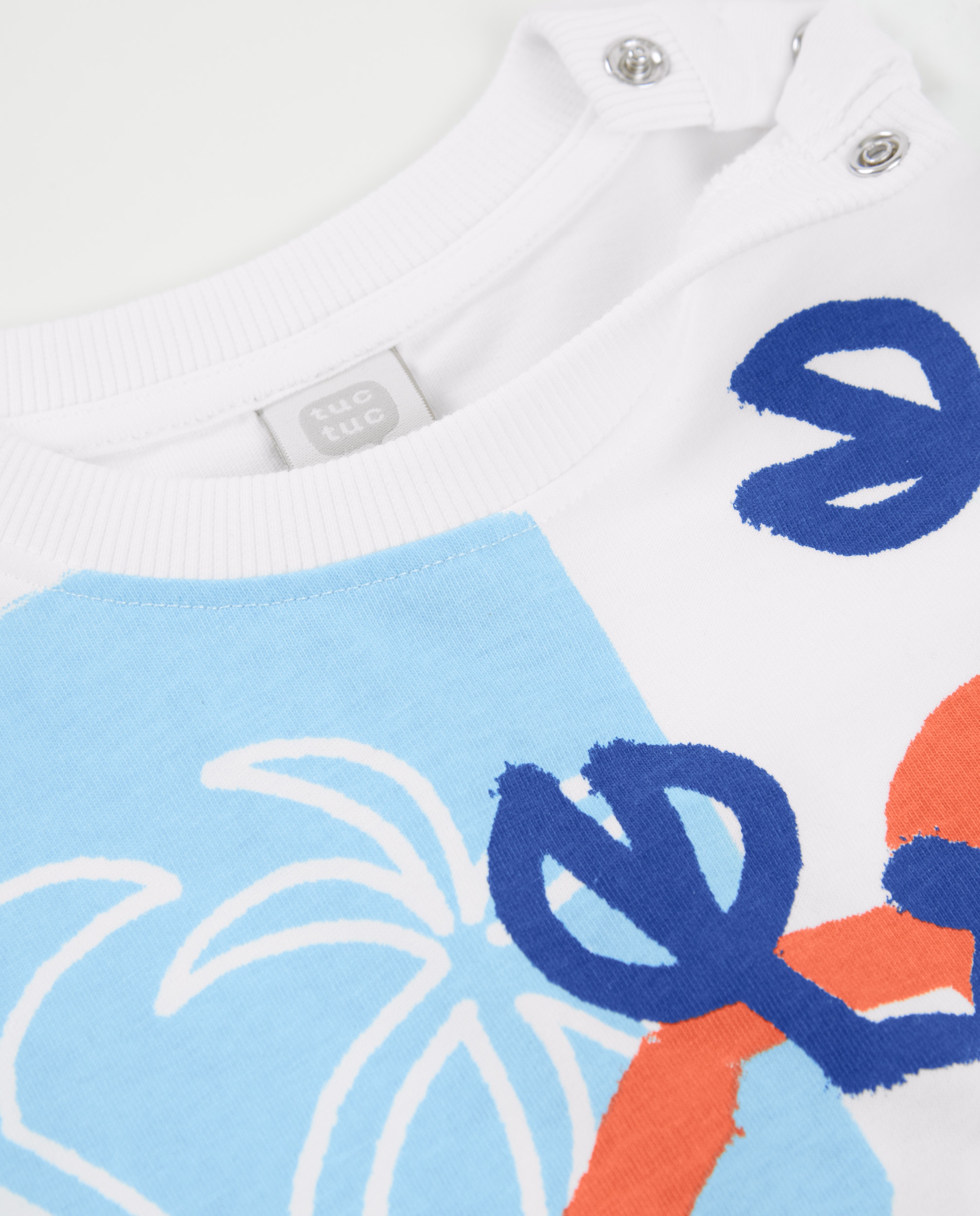 T-shirt Infantil de Malha e Fecho no Ombro Tuc tuc Branco-3