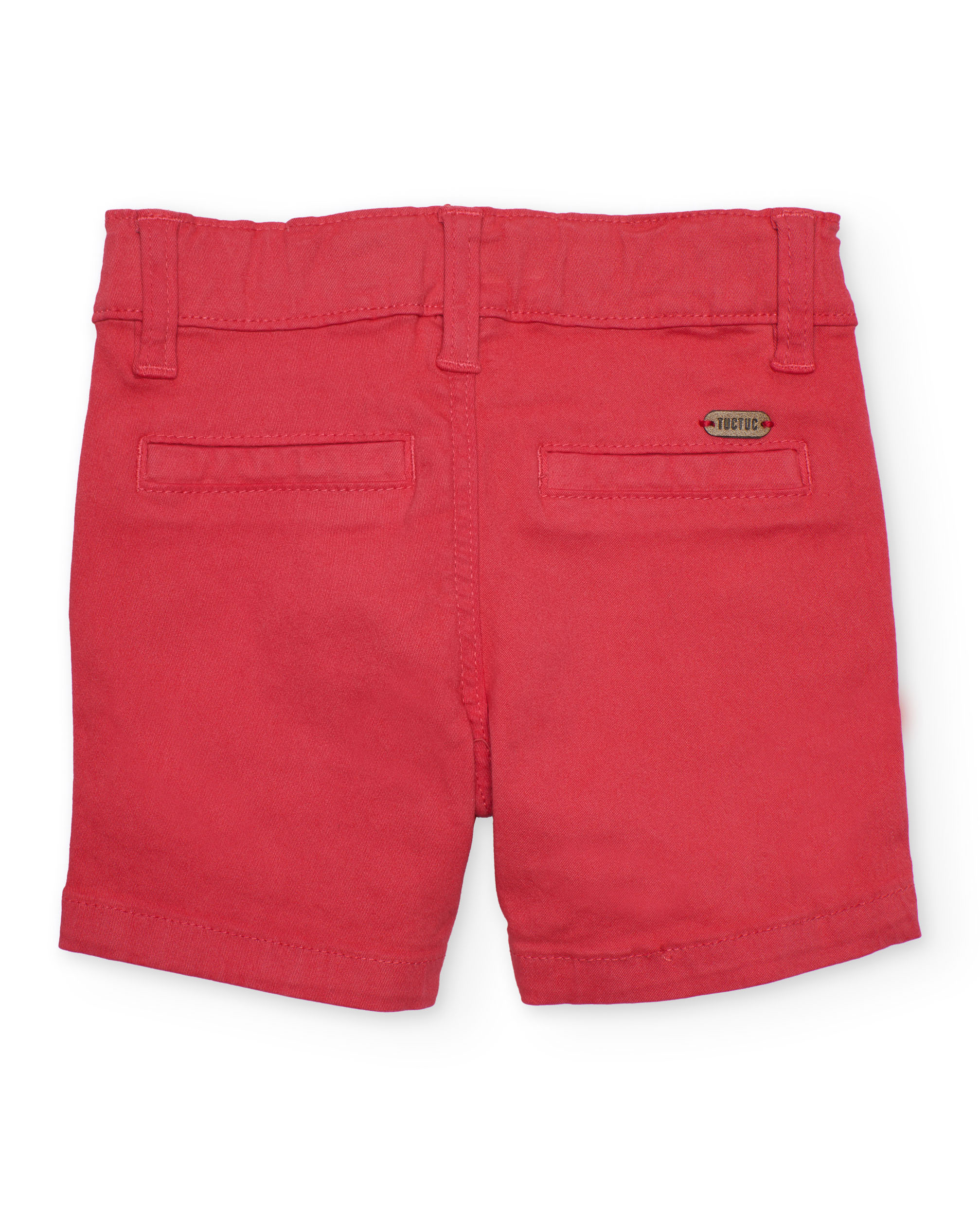 Bermudas Infantil de Plana e Fecho de Pressão Vermelho-2