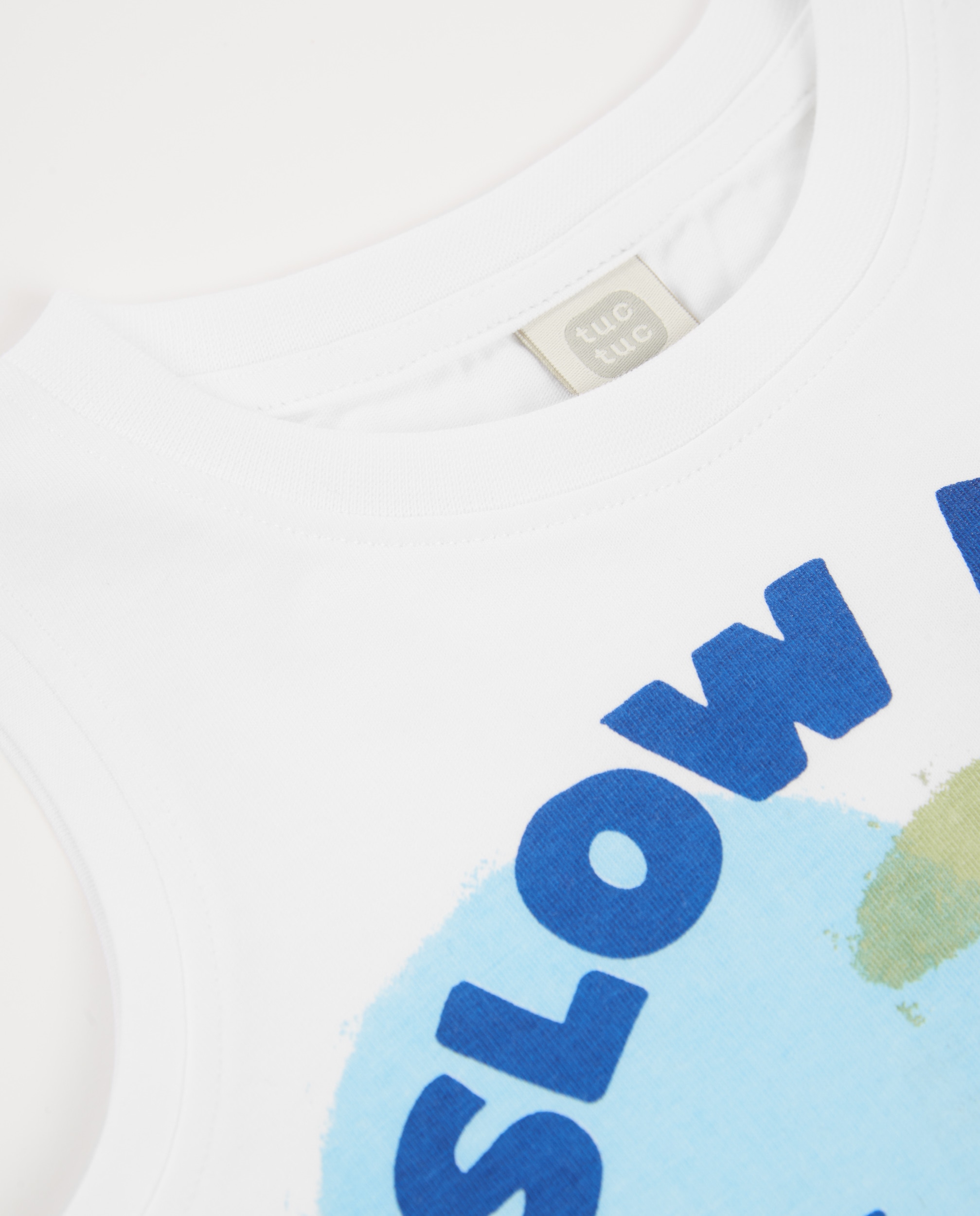 T-shirt Infantil de Malha e Alças Branco-3