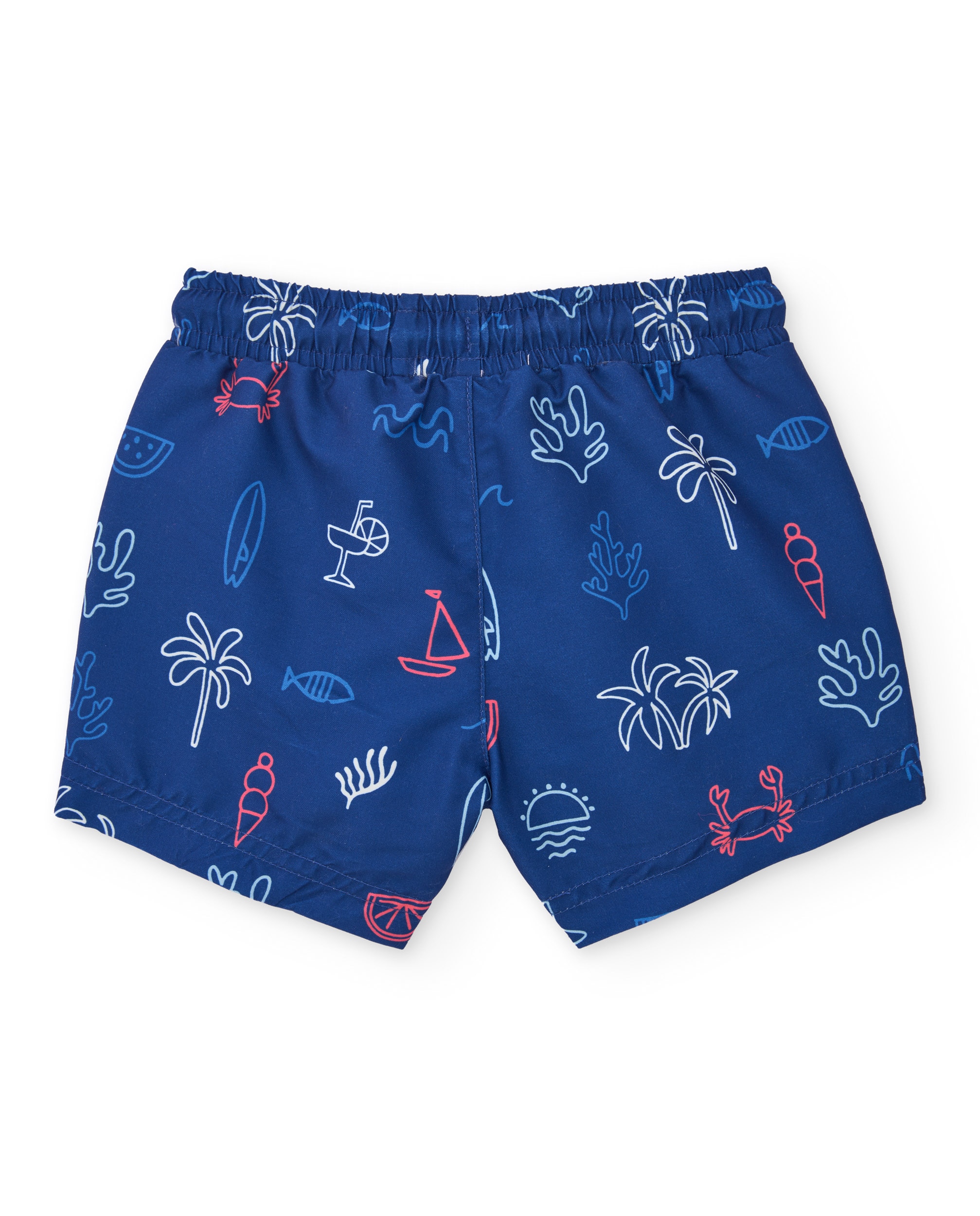 Fato de Banho Infantil de Plana e Tecido Leve Azul-marinho-2