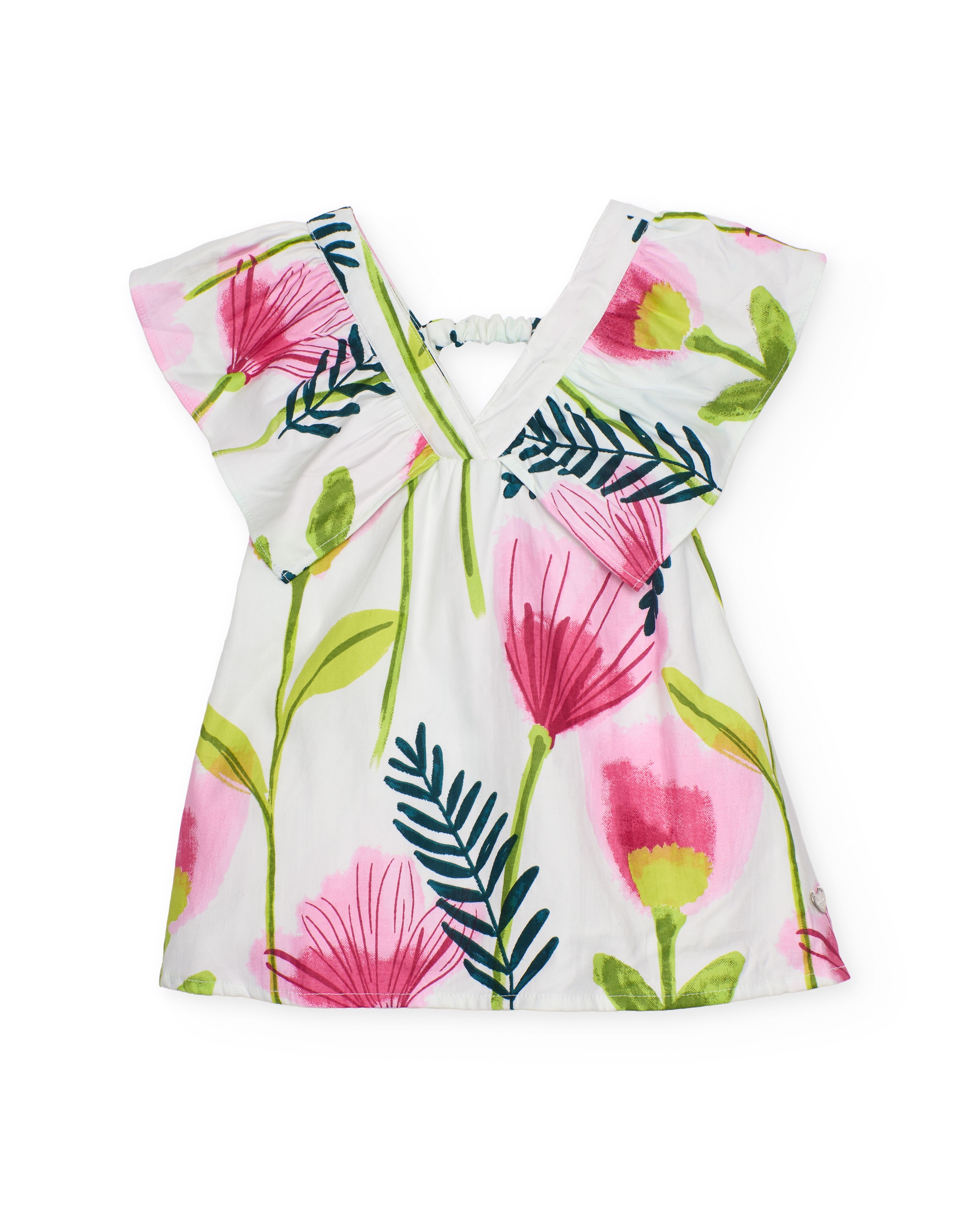 Imagem 0 de Vestido Infantil de Plana com Decote Cruzado