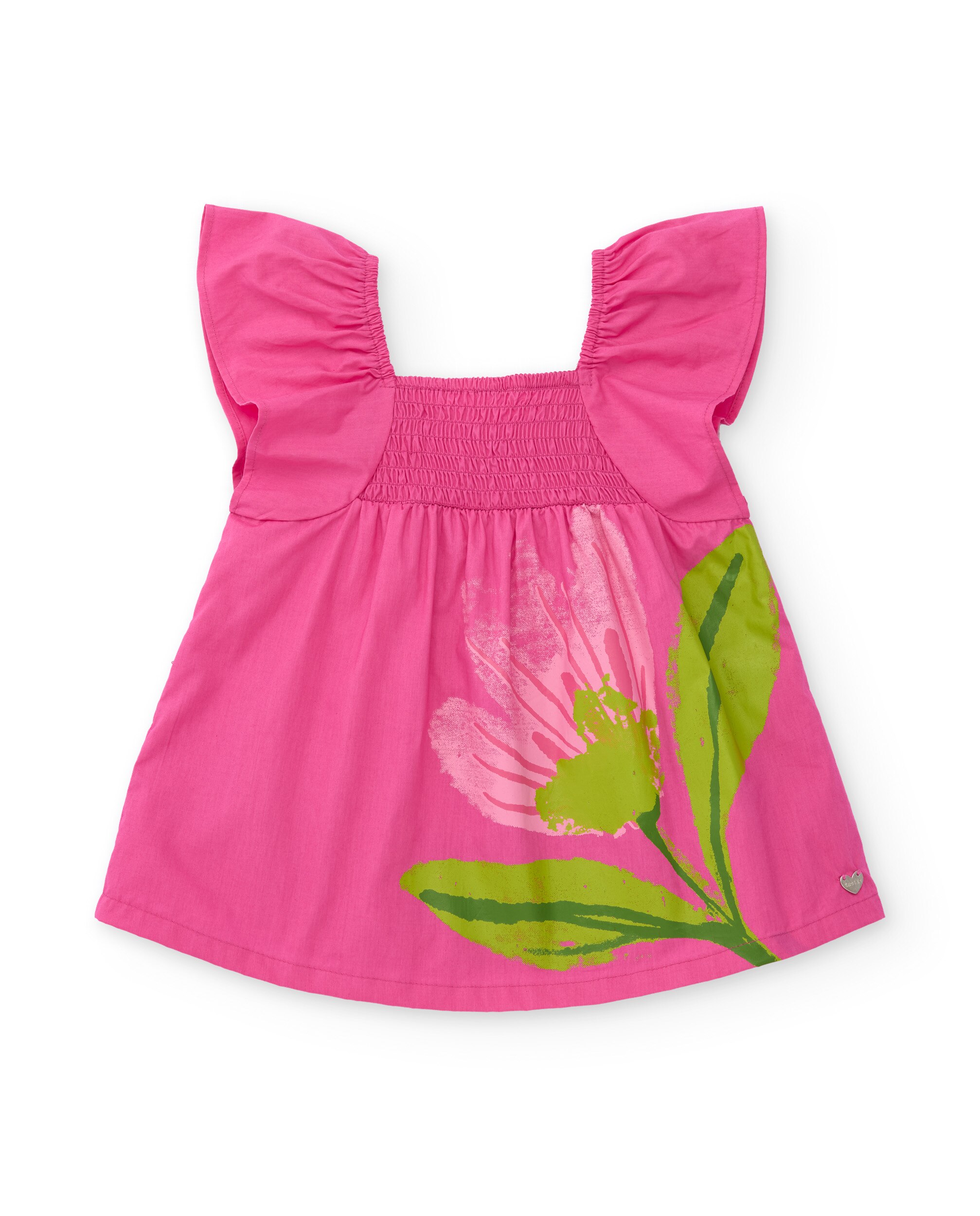Imagem 0 de Vestido Infantil de Plana com Corpo Franzido