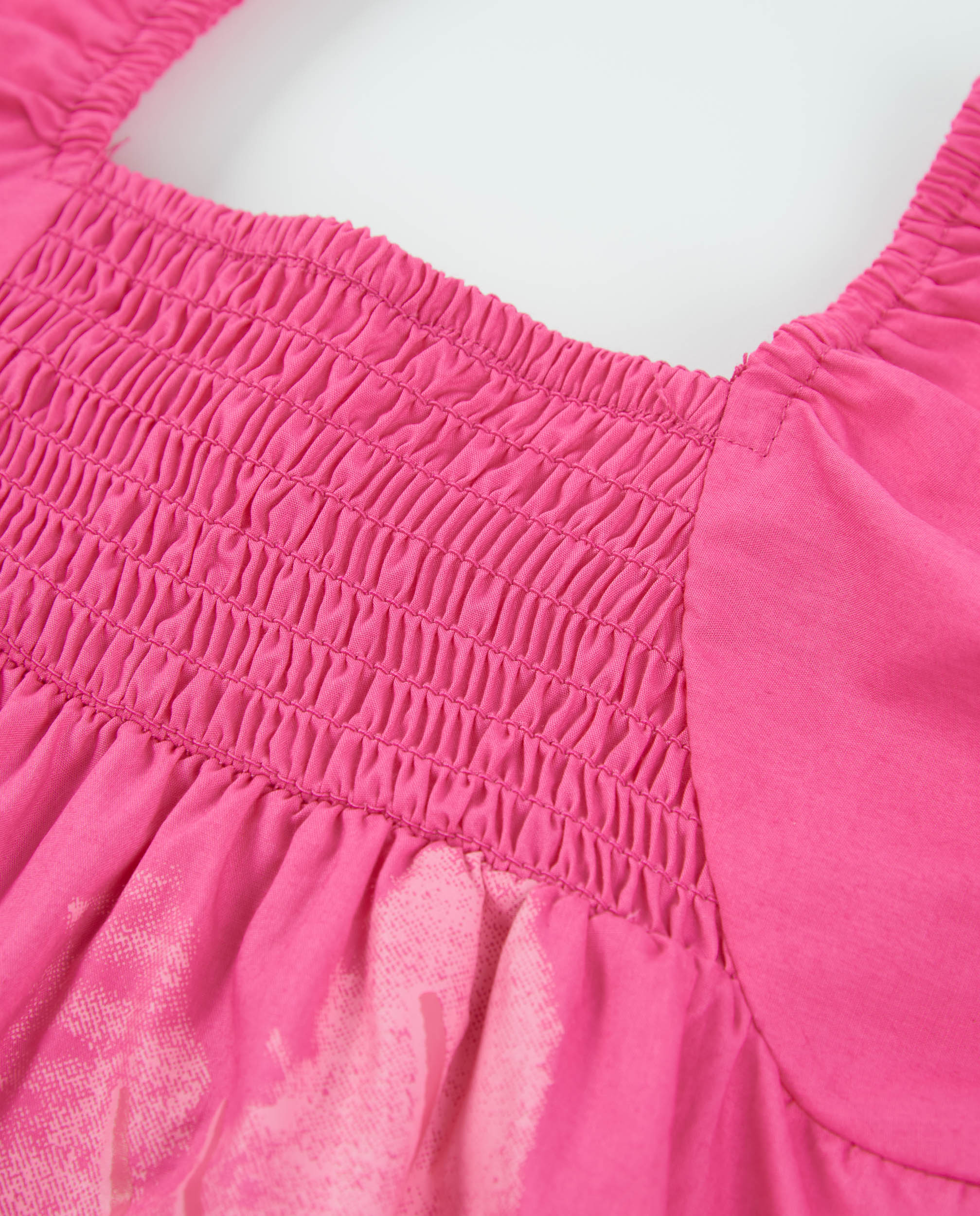 Vestido Infantil de Plana com Corpo Franzido Rosa-3