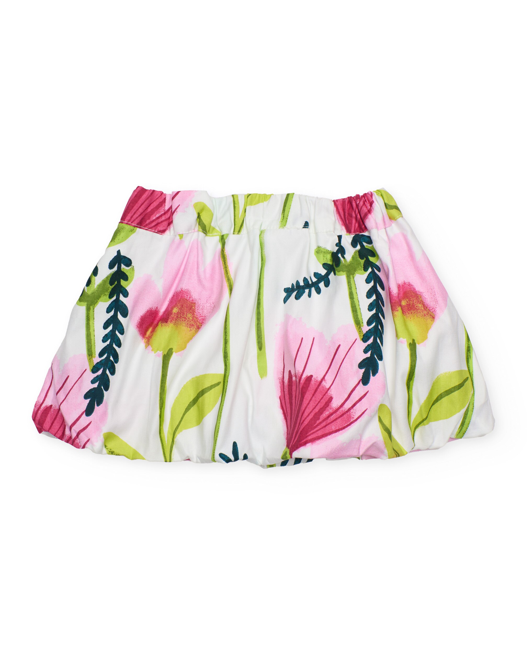 Saia Infantil de Plana com Design Floral Branco-2