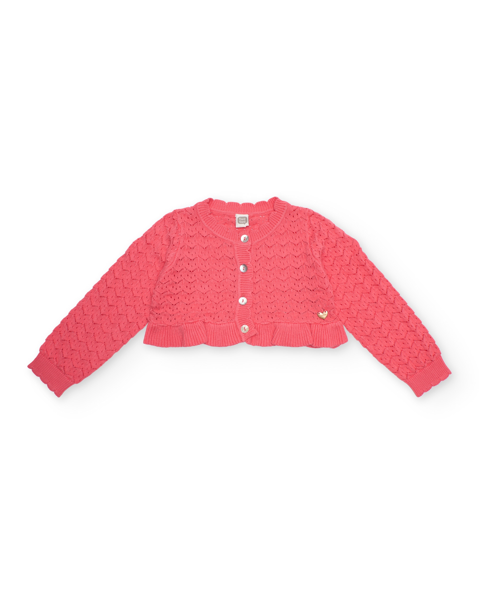 Casaco Infantil de Tricô com Silhueta Curta Tuc tuc Rosa-1