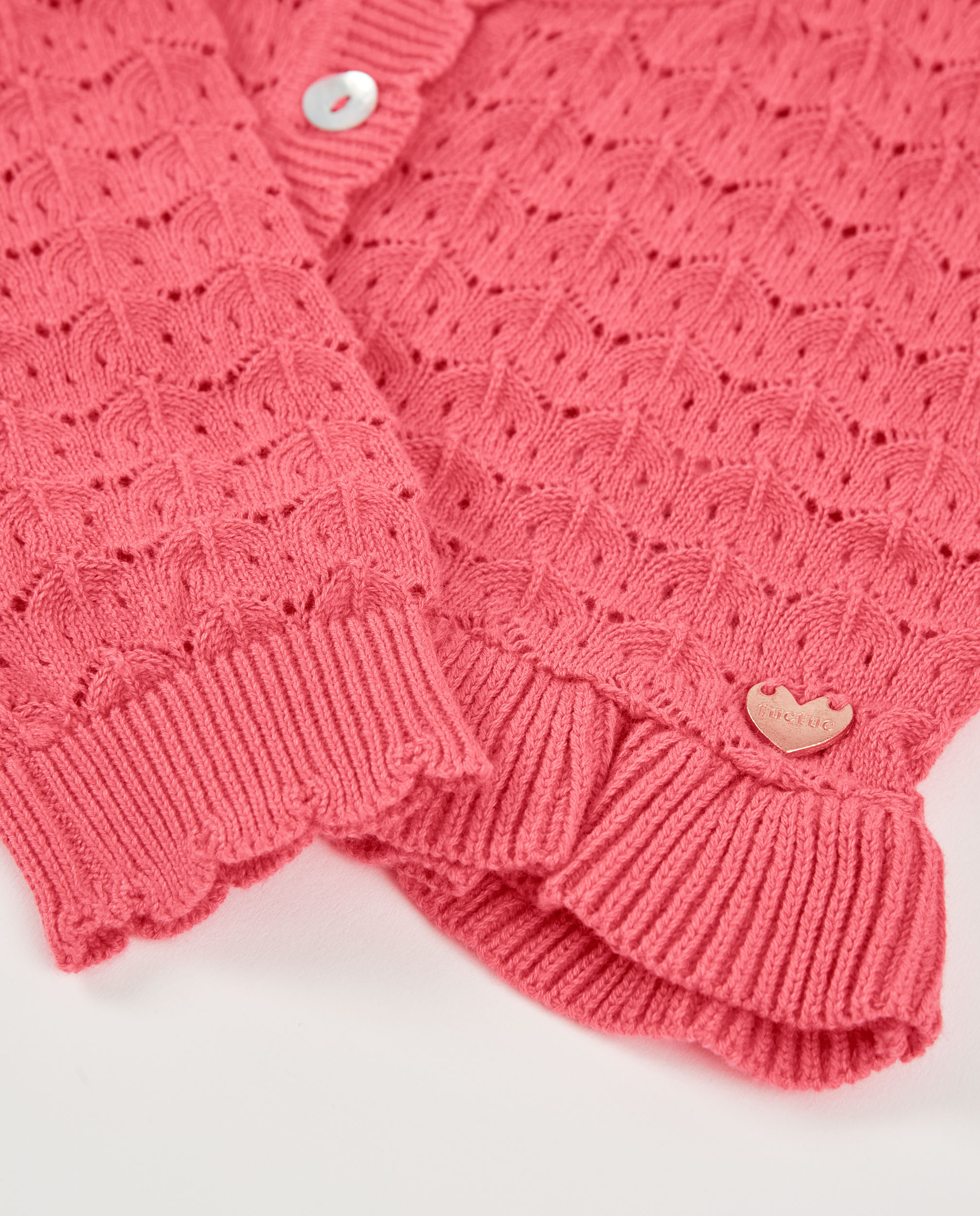 Casaco Infantil de Tricô com Silhueta Curta Tuc tuc Rosa-4
