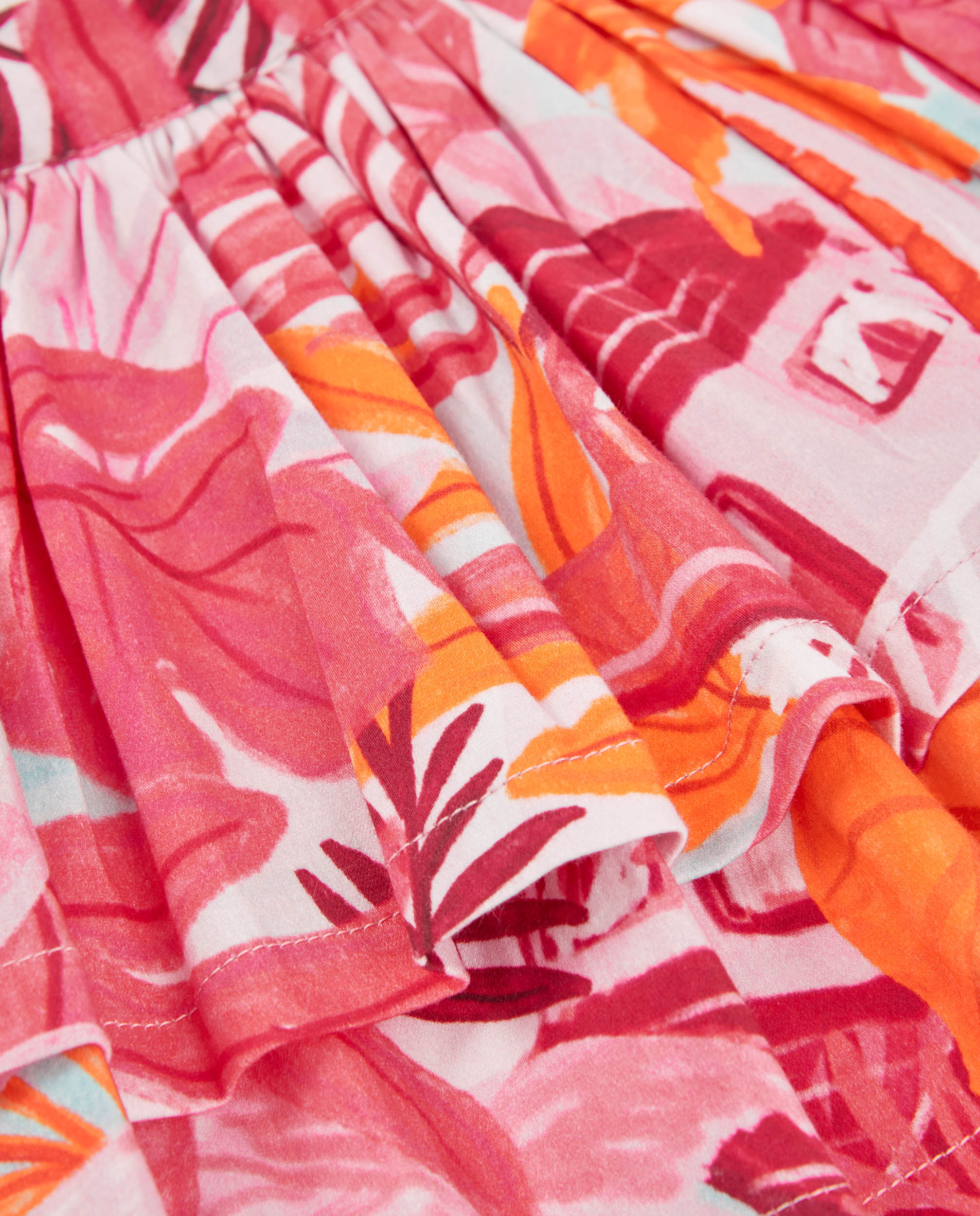 Saia Infantil de Plana com Capas Sobrepostas Rosa-4