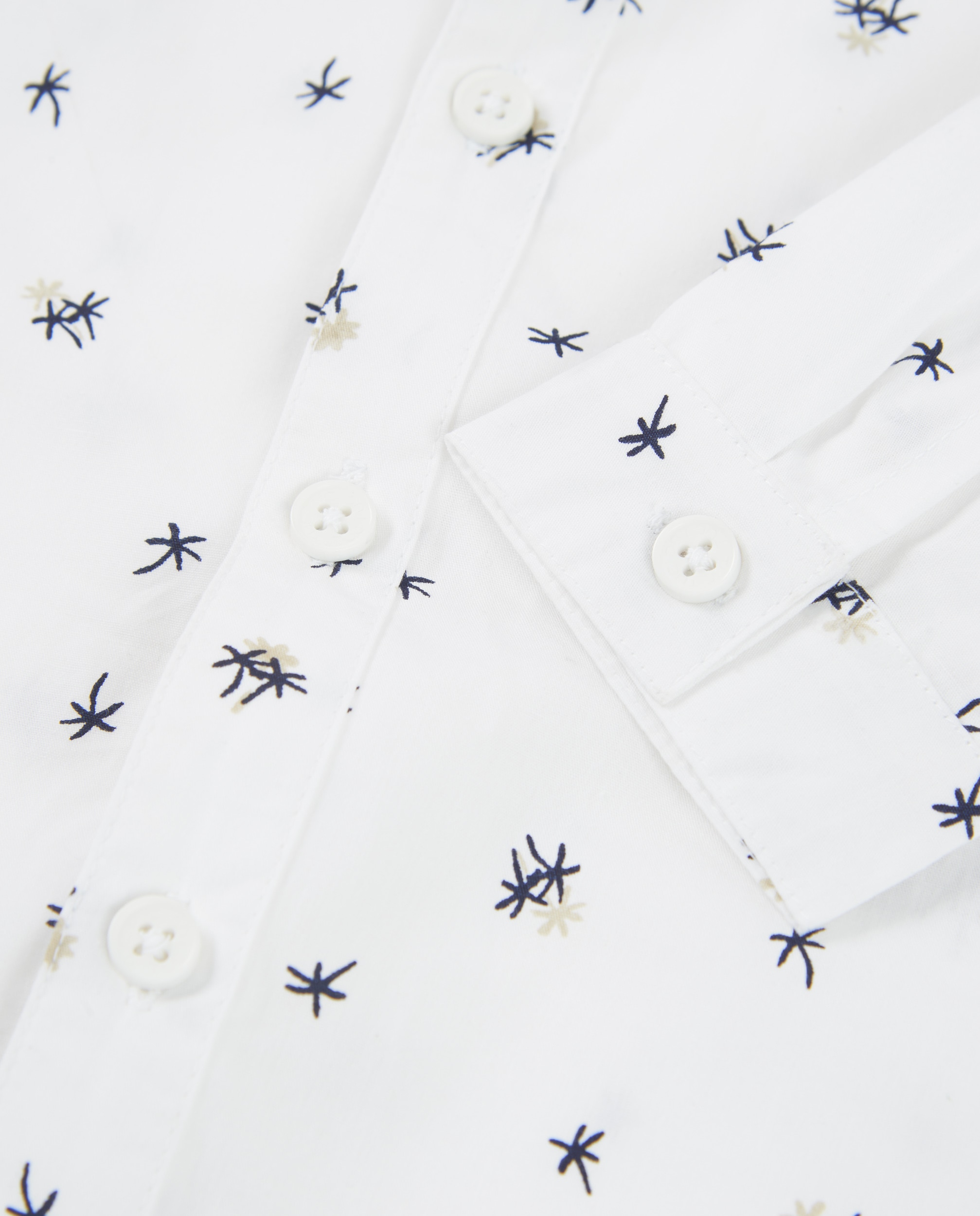 Camisa de Plana com Gravata-borboleta Desmontável Branco-4