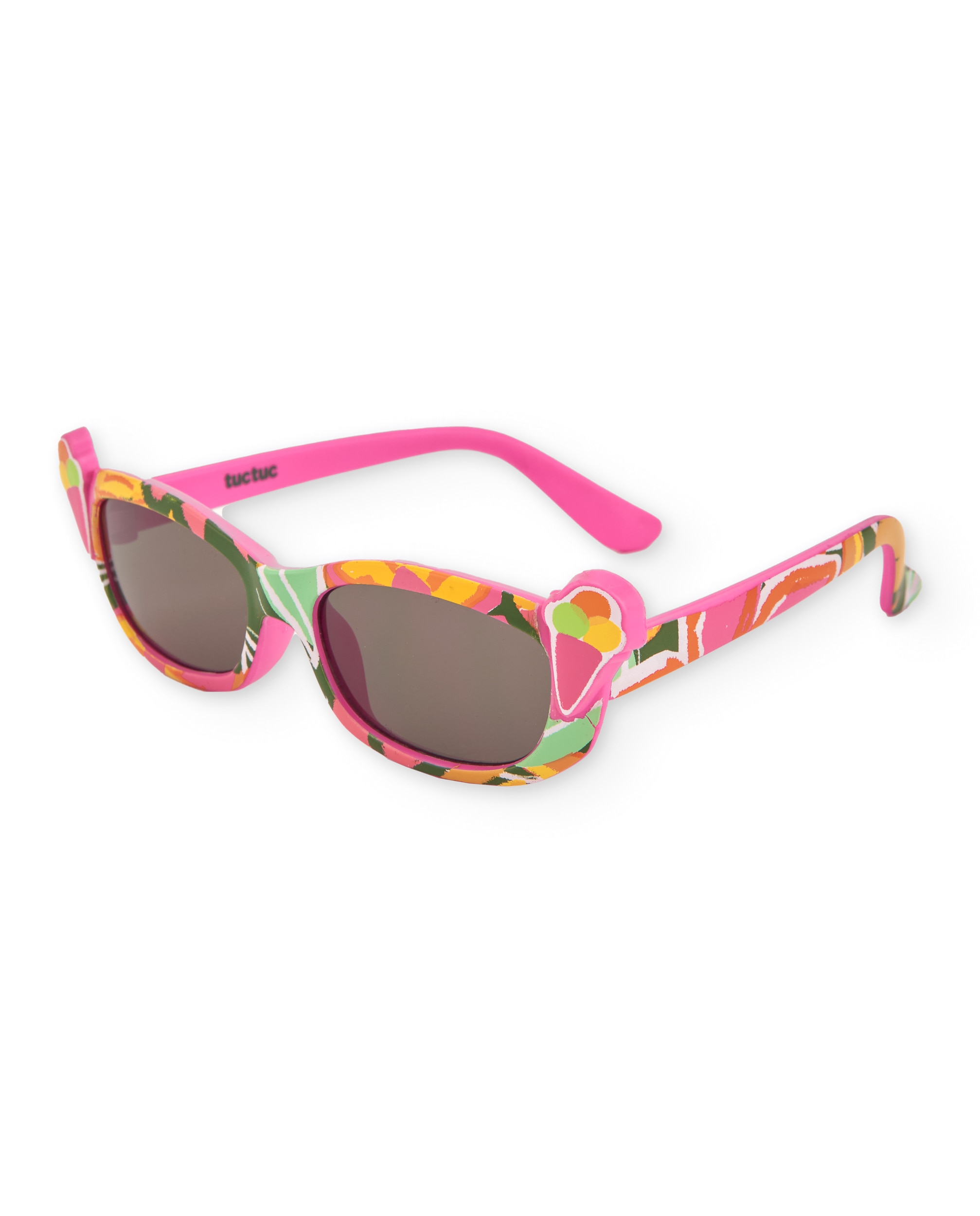 Óculos de Sol Infantil com Apliques de Flores Decorativas Tuc tuc Rosa / Verde-2
