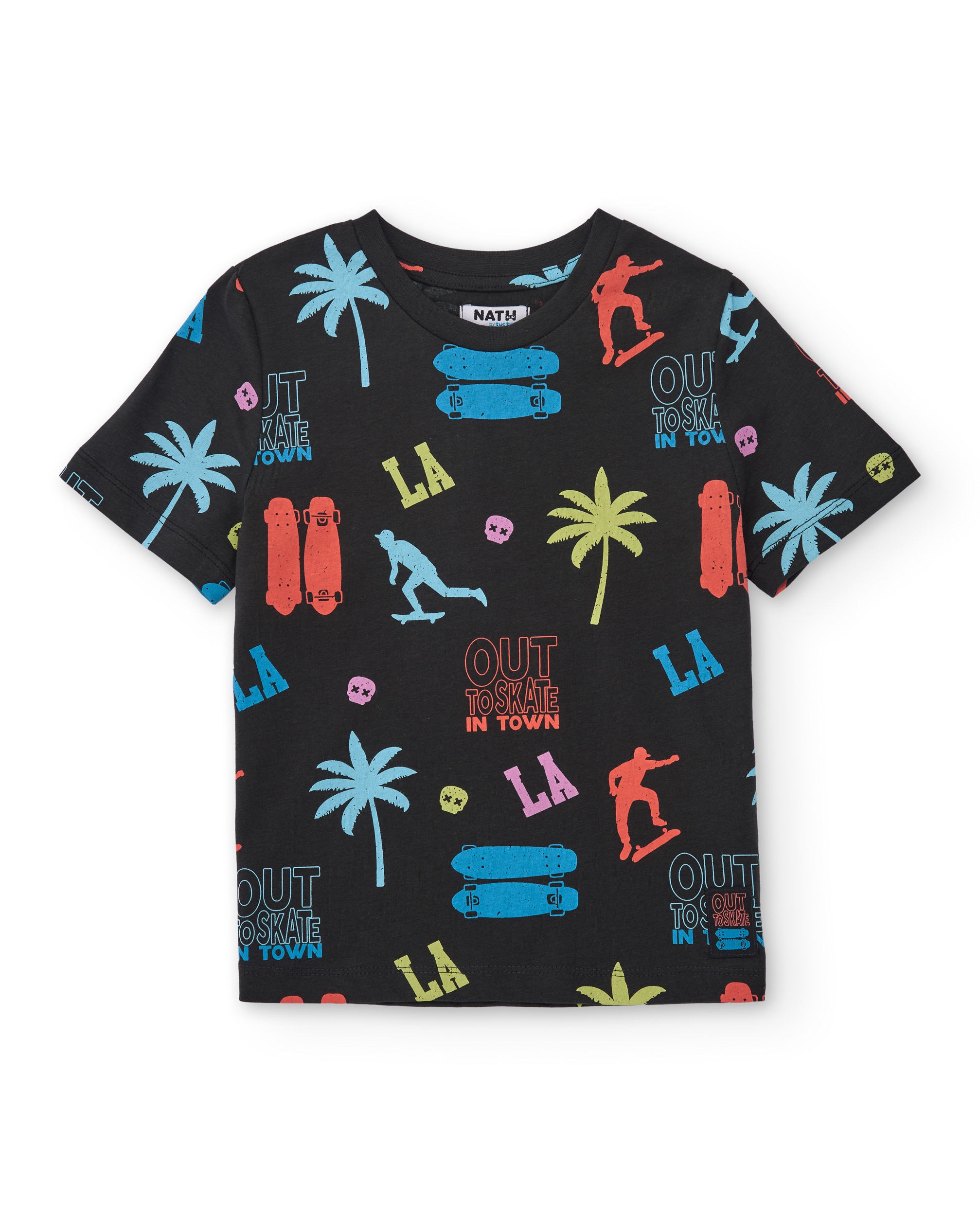Conjunto Infantil de Malha com Estampado Urbano Preto-2