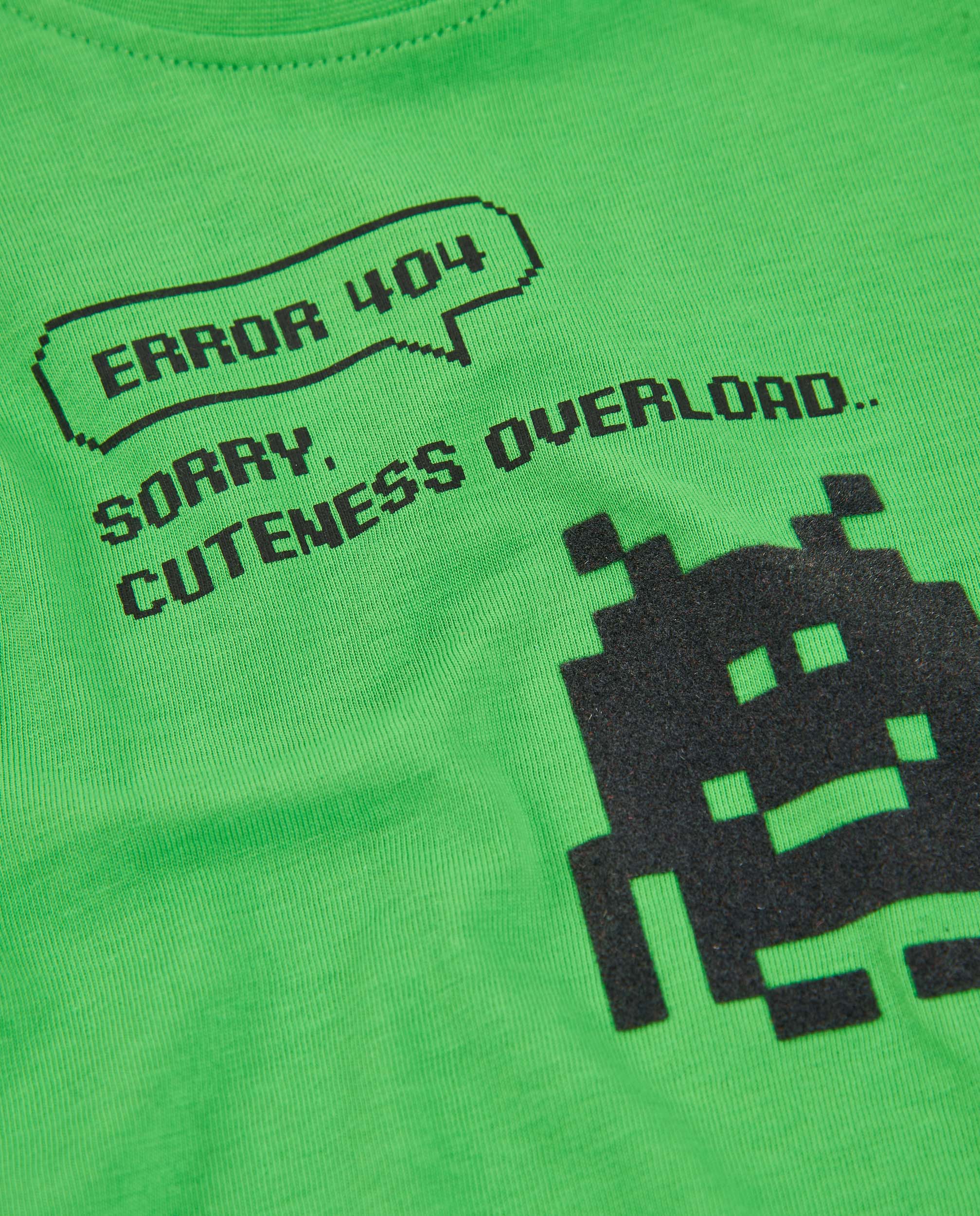 T-shirt Infantil de Malha com Design de Personagem Pixelado Verde-4