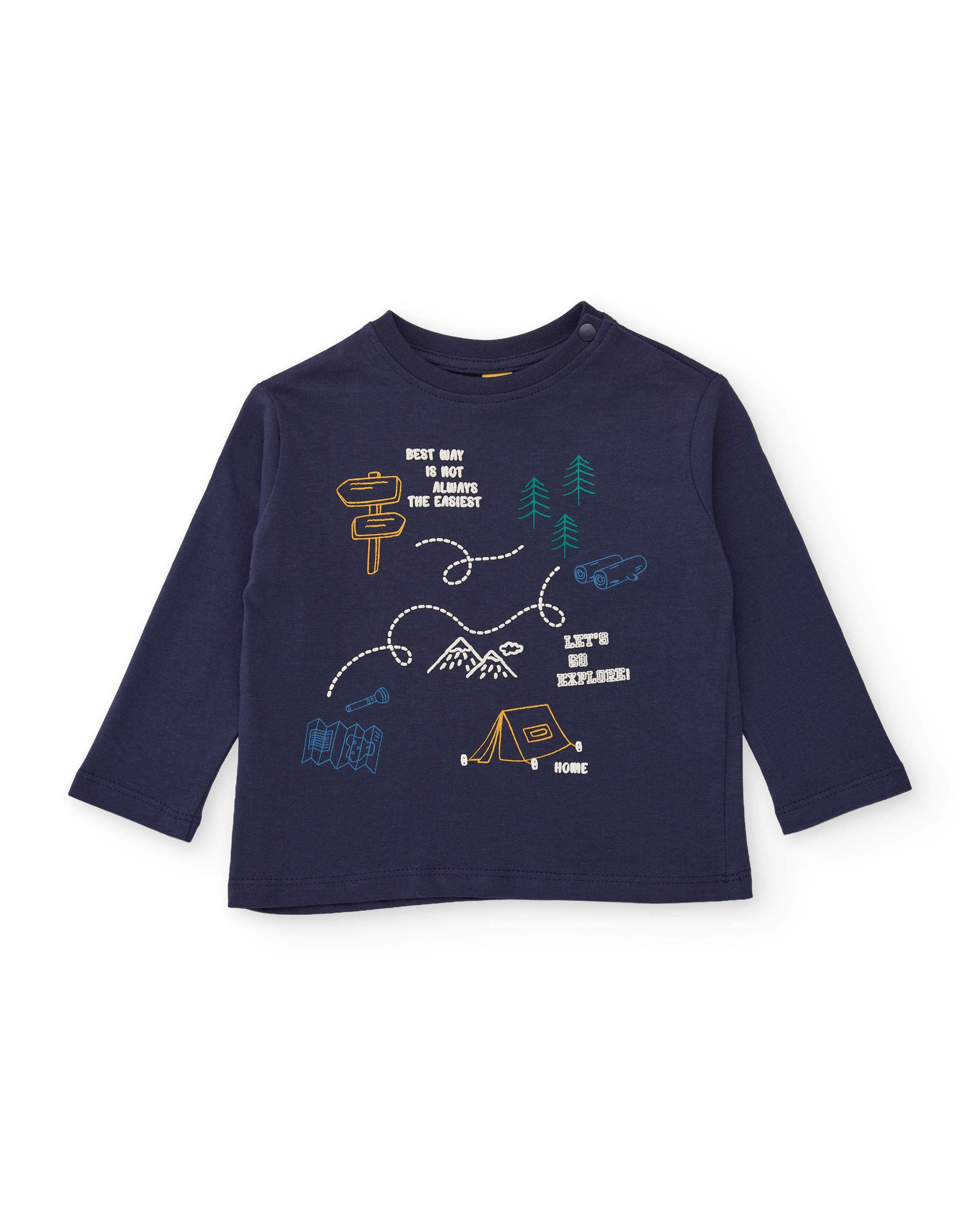 Imagem 0 de T-shirt Infantil de Malha com Manga Comprida e Estampado de Aventura