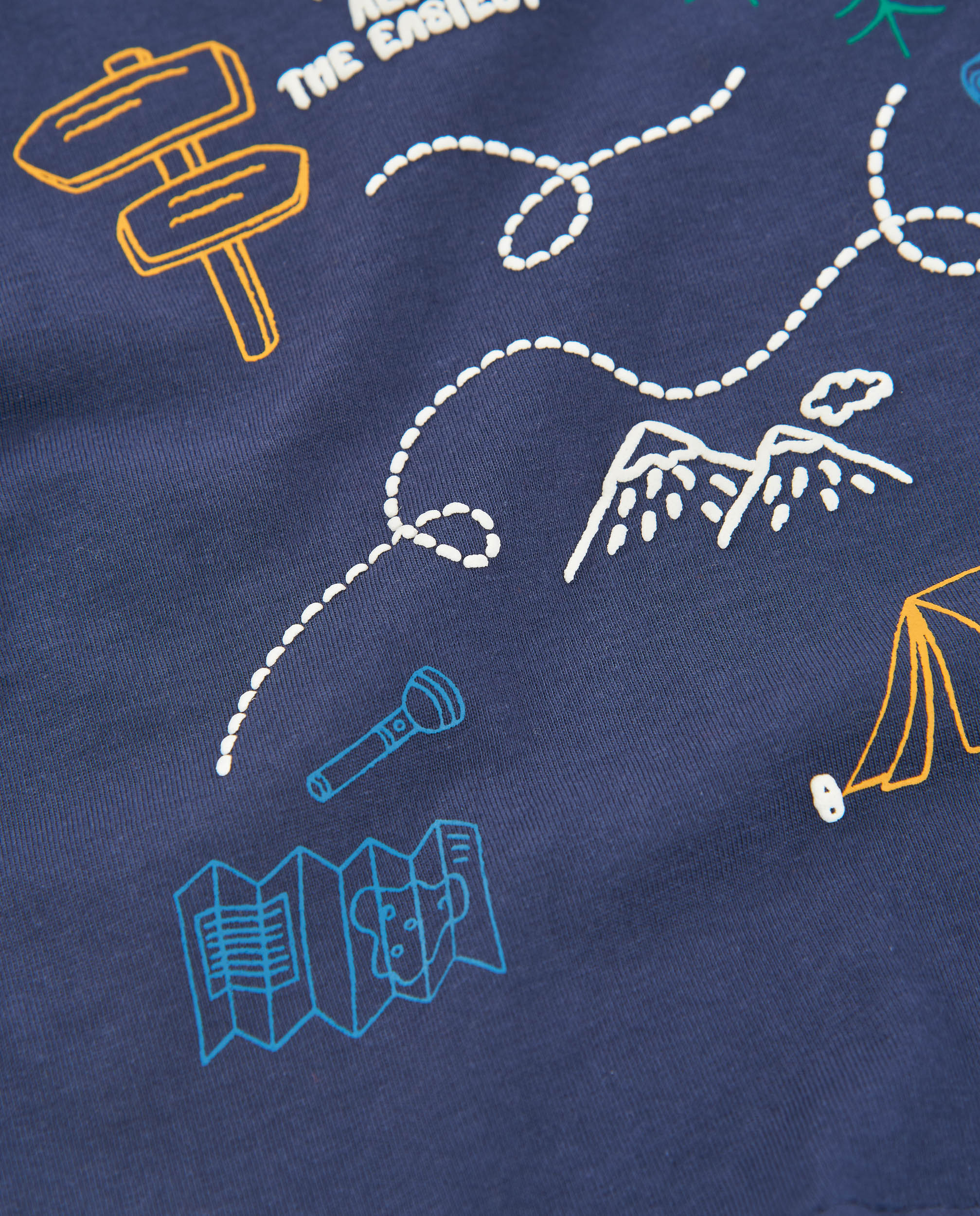 T-shirt Infantil de Malha com Manga Comprida e Estampado de Aventura Azul-marinho-4