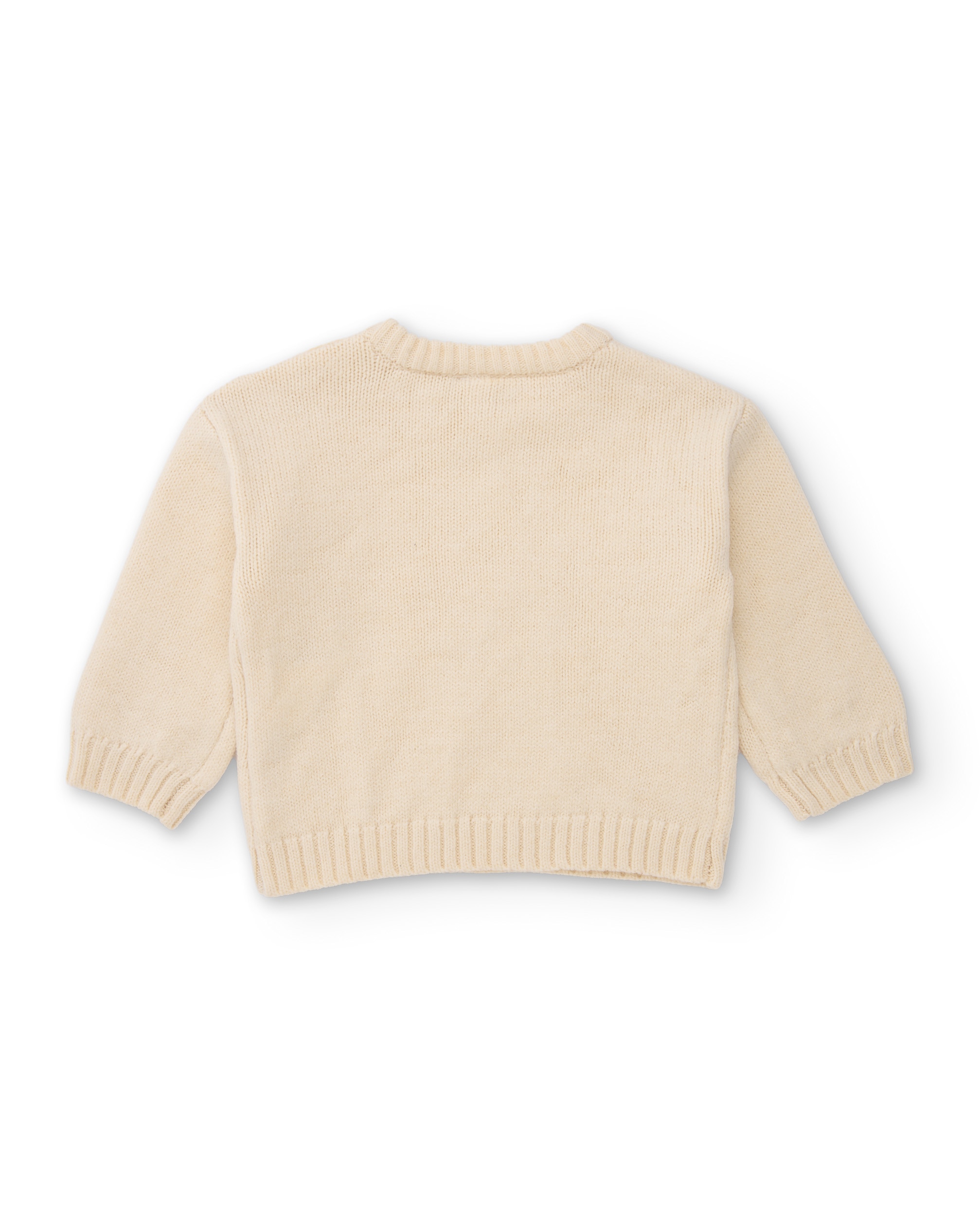 Sweatshirt Infantil de Tricô com Detalhe Floral e Tato Suave Cru-2