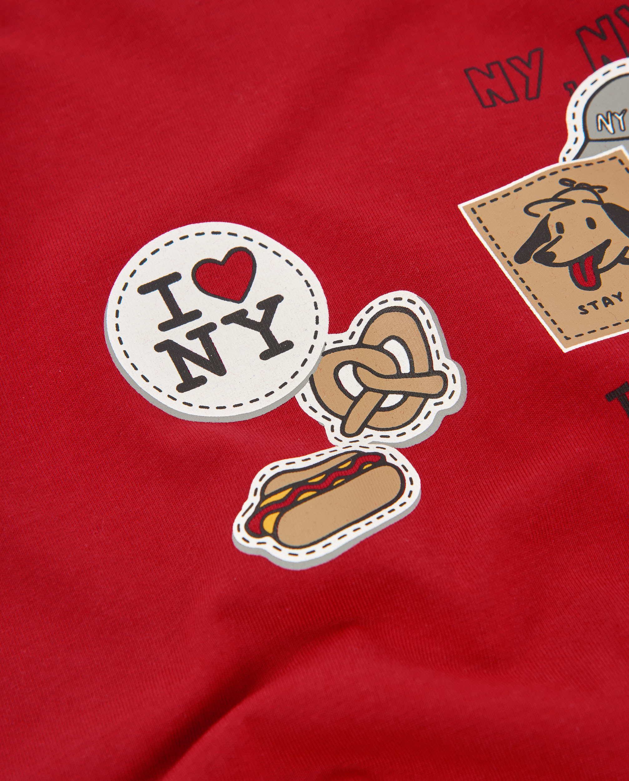 T-shirt Infantil de Malha Suave com Estampado Divertido Vermelho-4