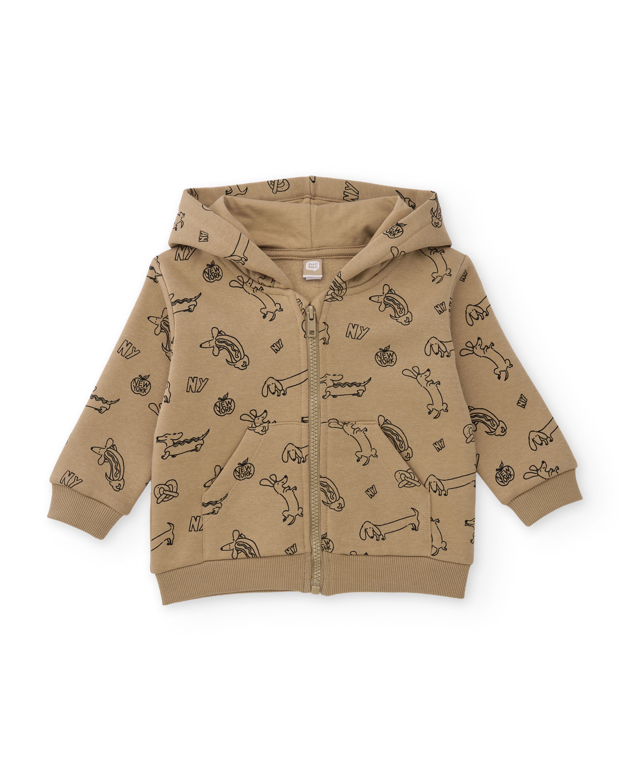 Imagem 0 de Sweatshirt Infantil de Felpa com Capuz e Estampado Frontal