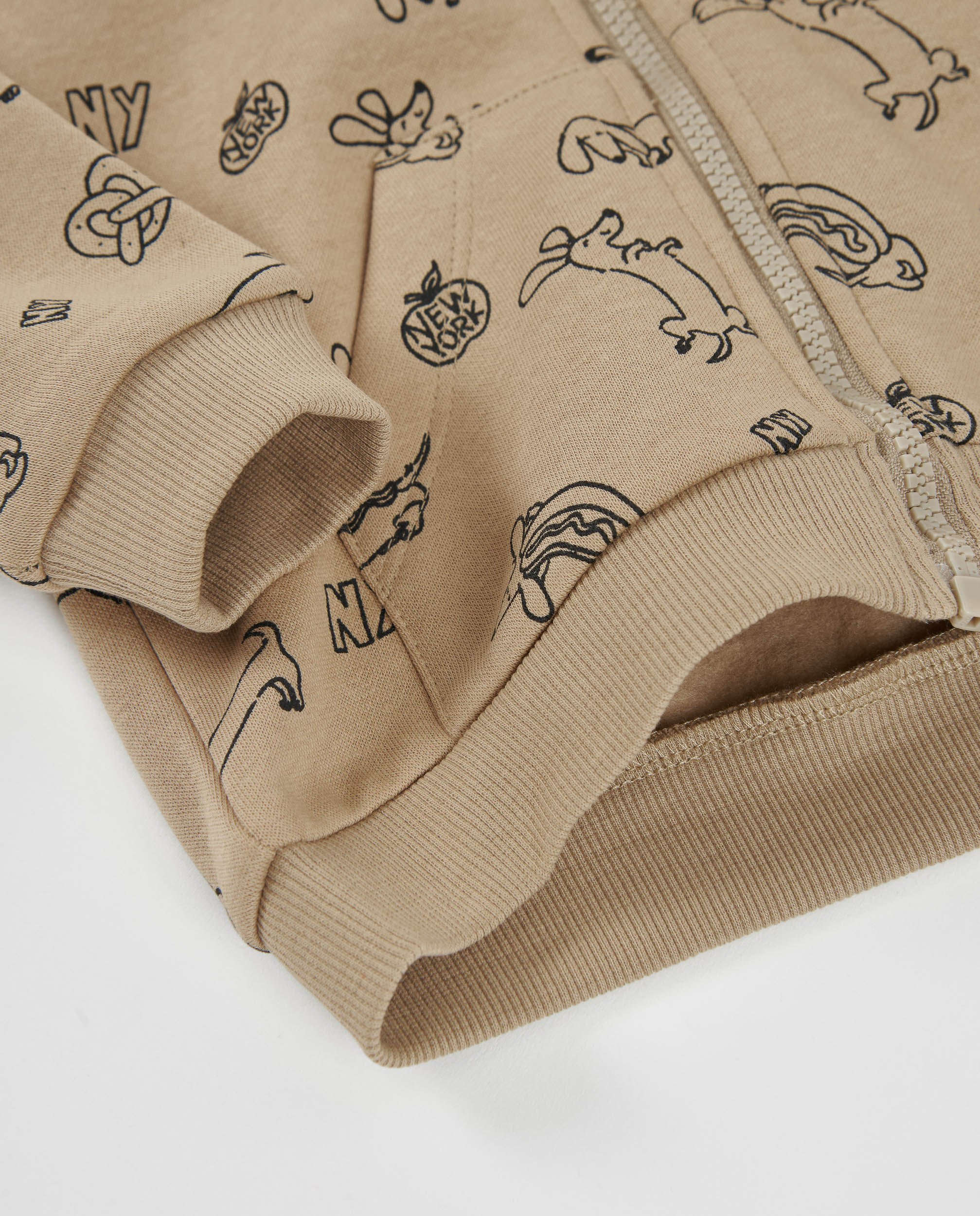 Sweatshirt Infantil de Felpa com Capuz e Estampado Frontal Areia-4