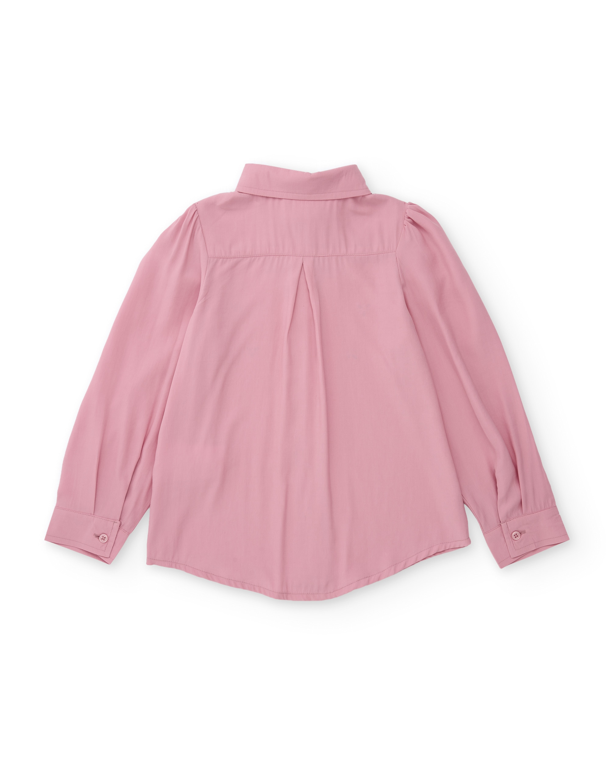 Camisa Infantil de Tecido Plano com Bordados de Pedras Preciosas e Manga Comprida Rosa-3