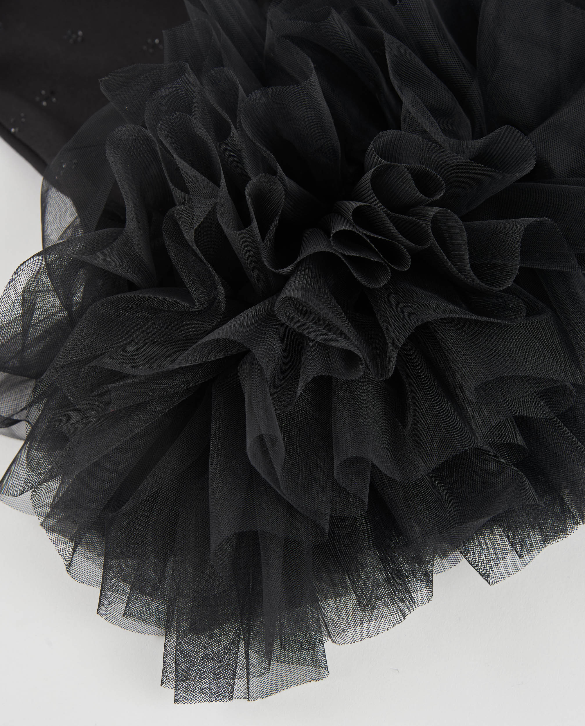 Vestido Infantil de Malha com Folhos na Bainha e Manga Comprida Preto-5