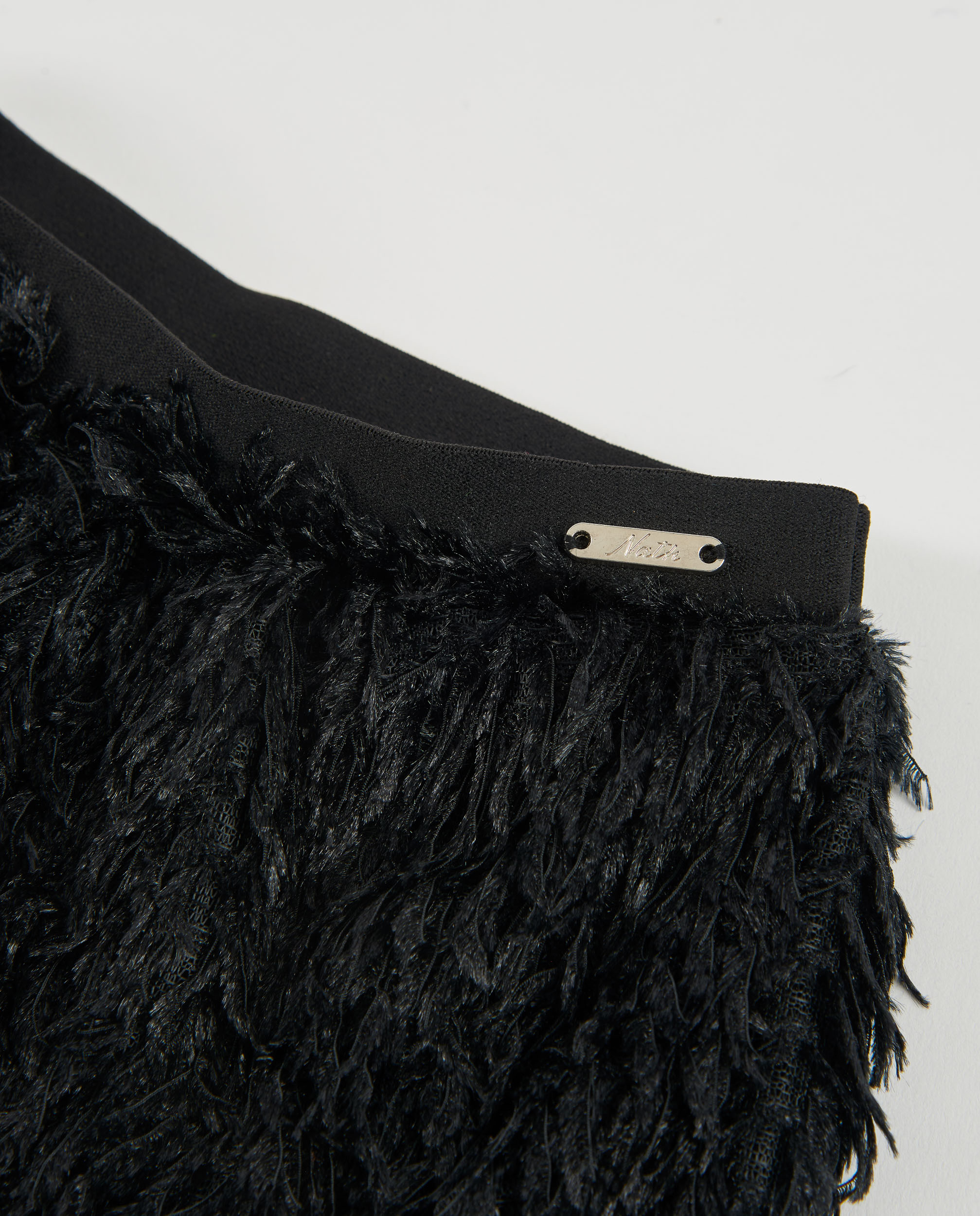 Calções com Efeito de Plumas e Tacto Agradável Preto-4