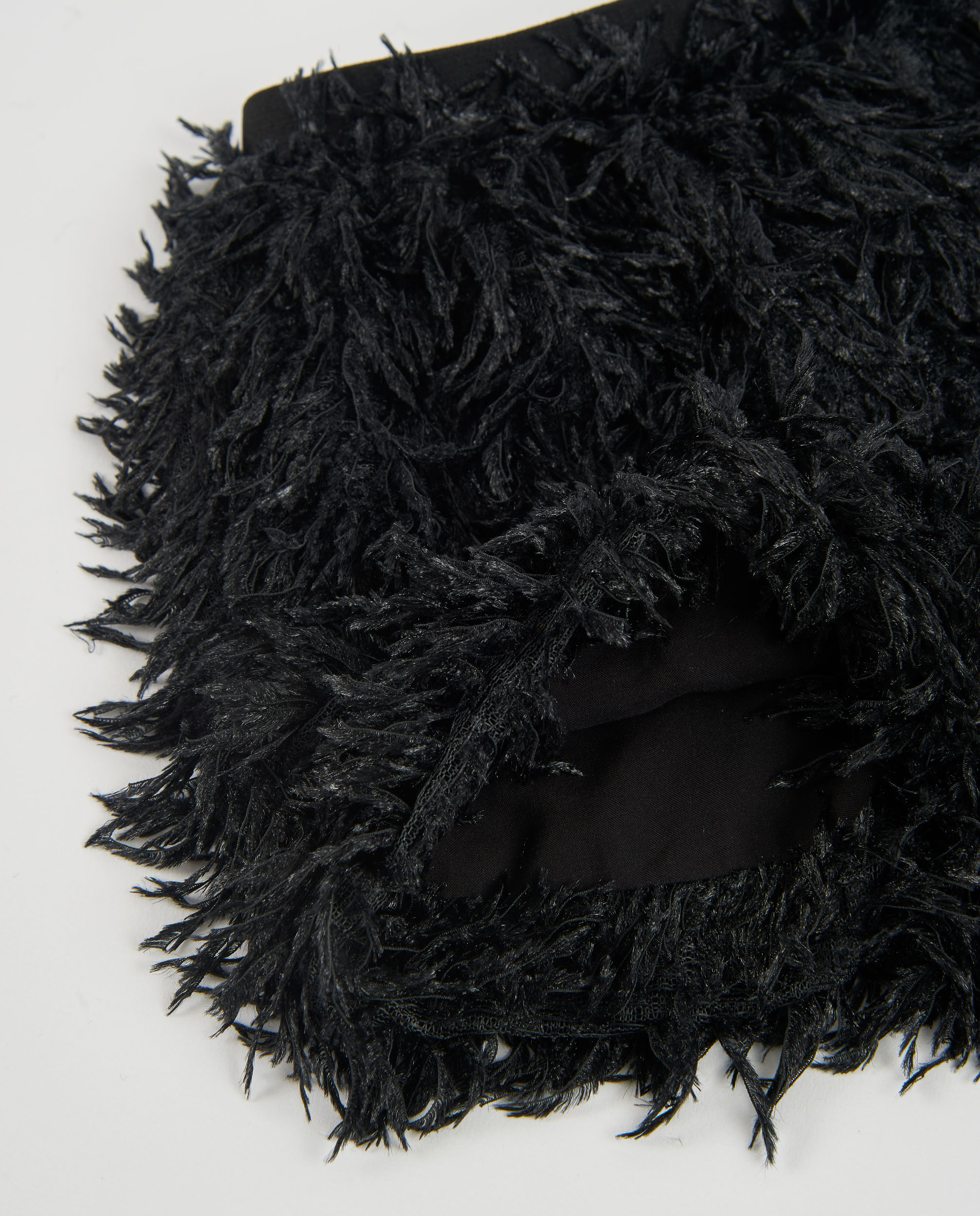 Calções com Efeito de Plumas e Tacto Agradável Preto-5