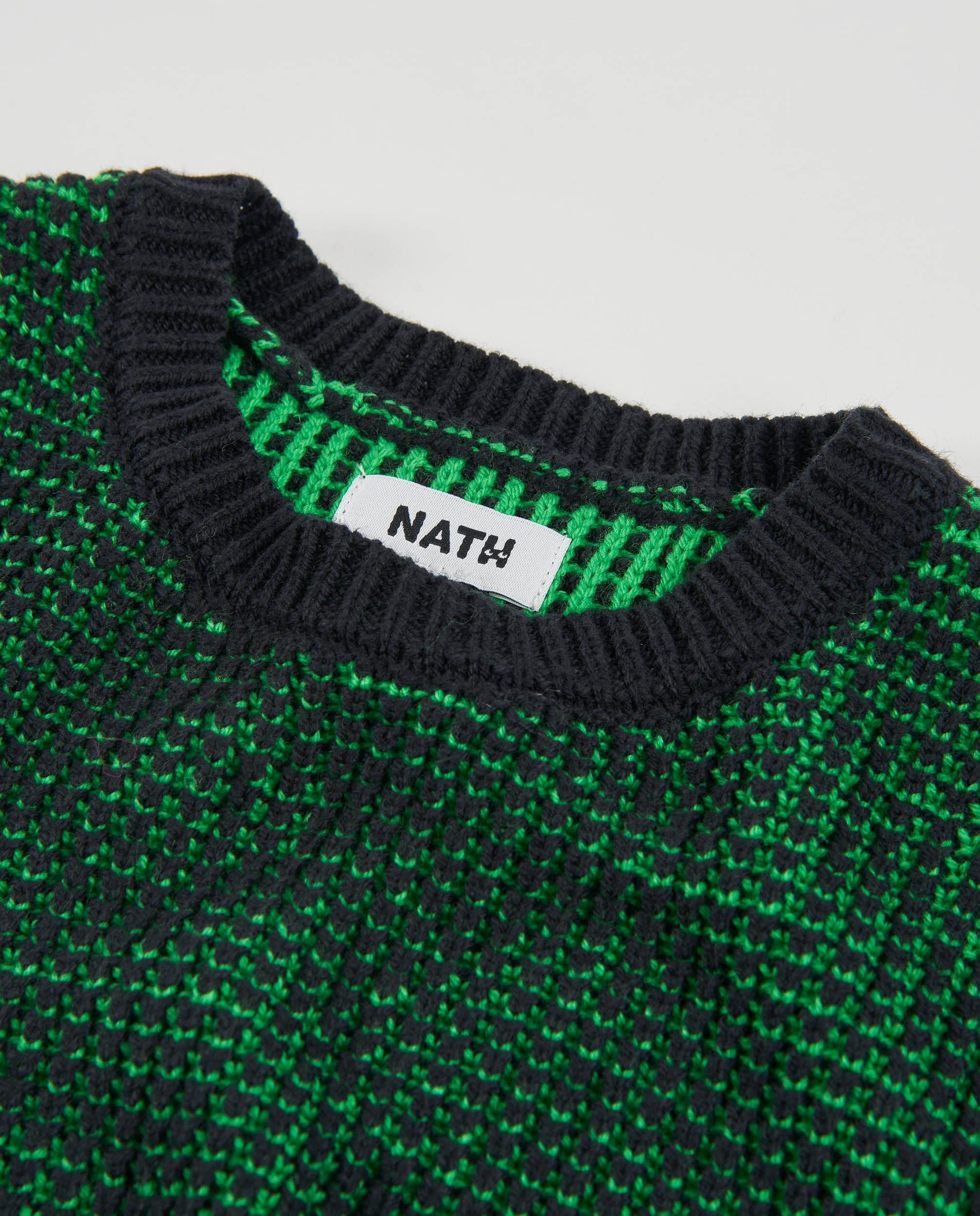 Camisola Infantil de Tricô com Gola Redonda e em Verde Verde-4