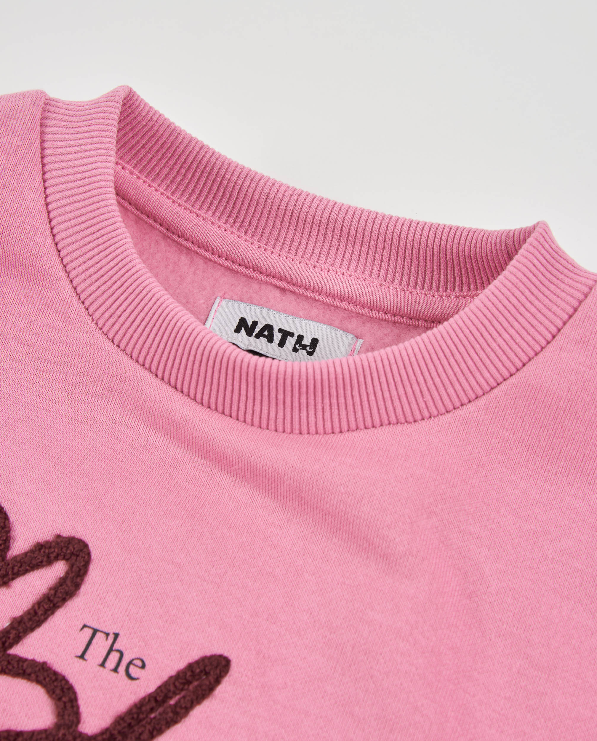 Sweatshirt Infantil de Felpa com Logo Bordado e Punhos Canelados Rosa-3